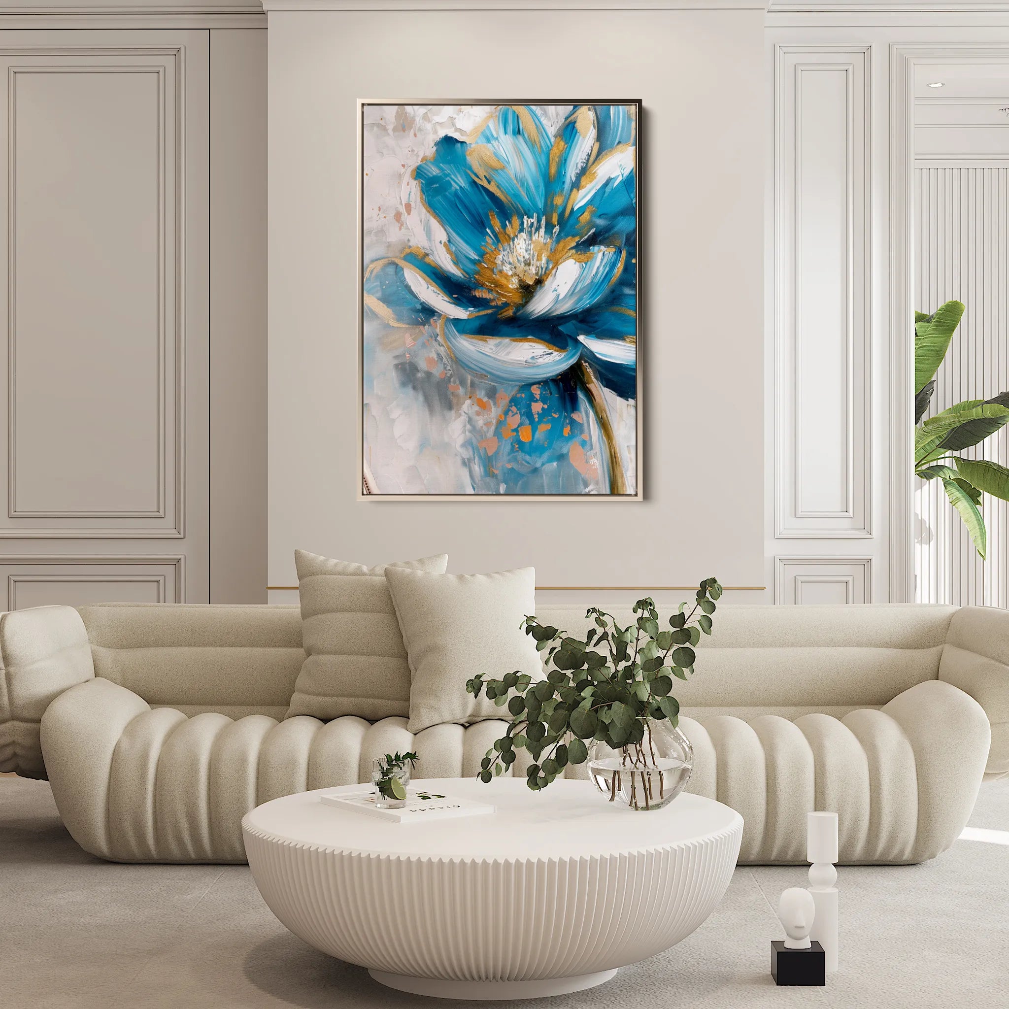 Floral 330 Canvas Art 60 x 40 cm / Black