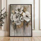 Floral 331 Canvas Art 60 x 40 cm / Black