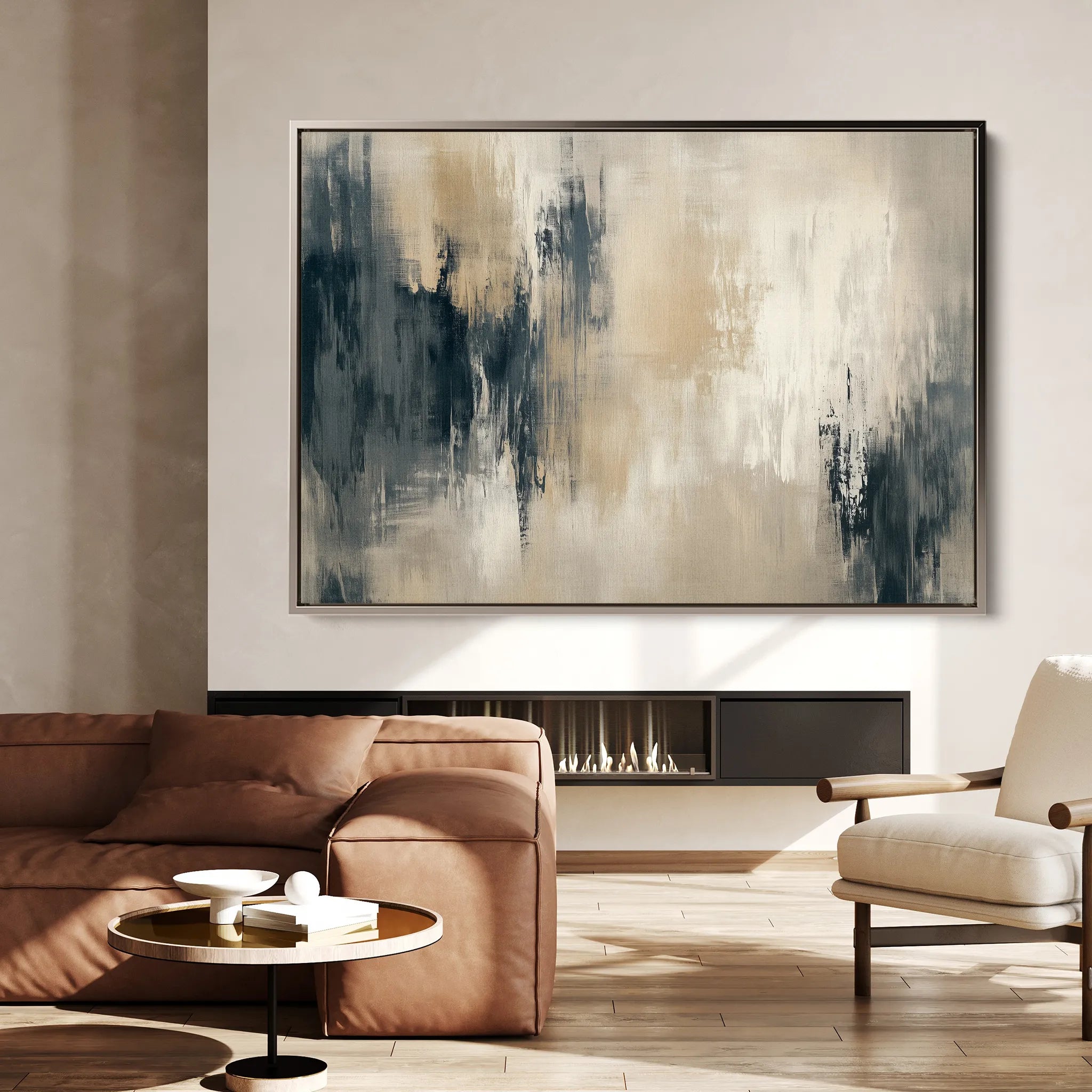 Abstract 332 Canvas Art 60 x 40 cm / Black