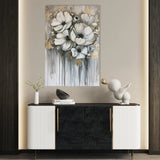 Floral 332 Canvas Art 60 x 40 cm / Black