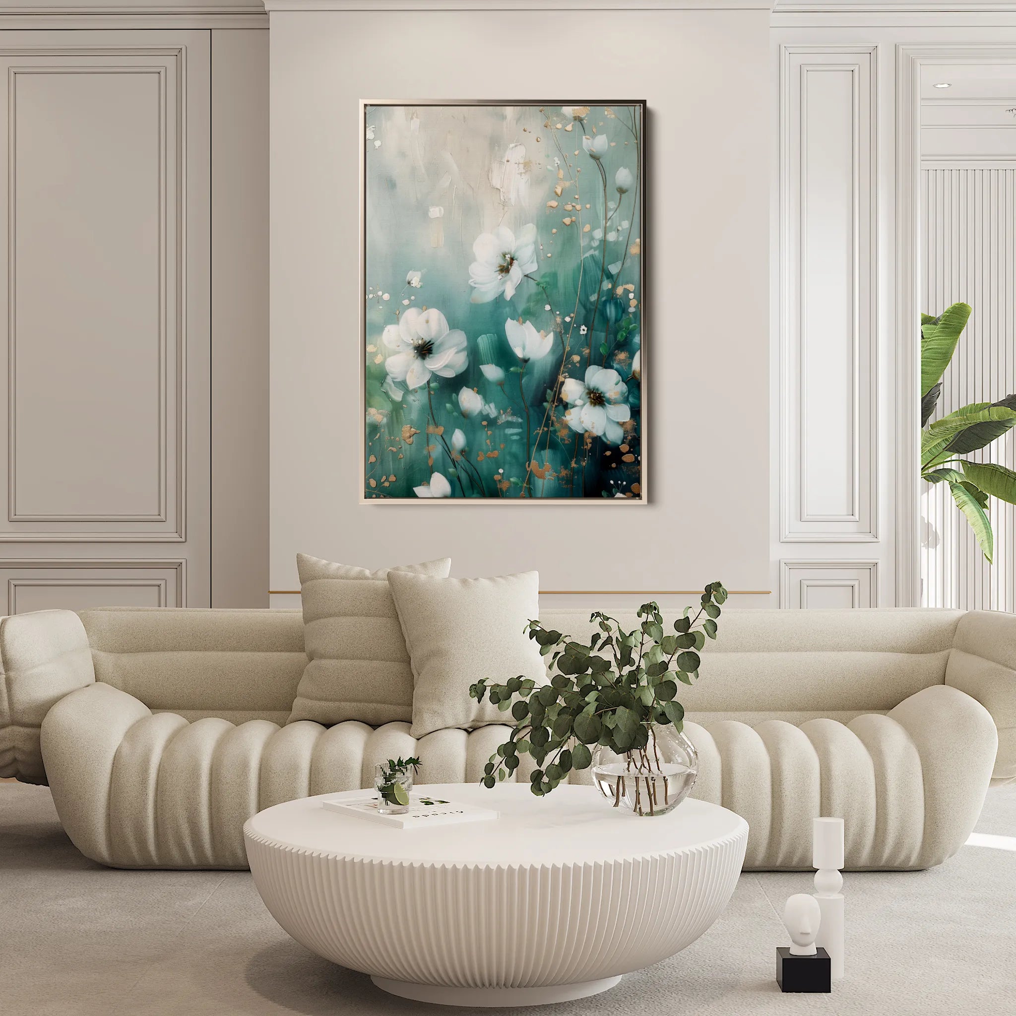 Floral 333 Canvas Art 60 x 40 cm / Black
