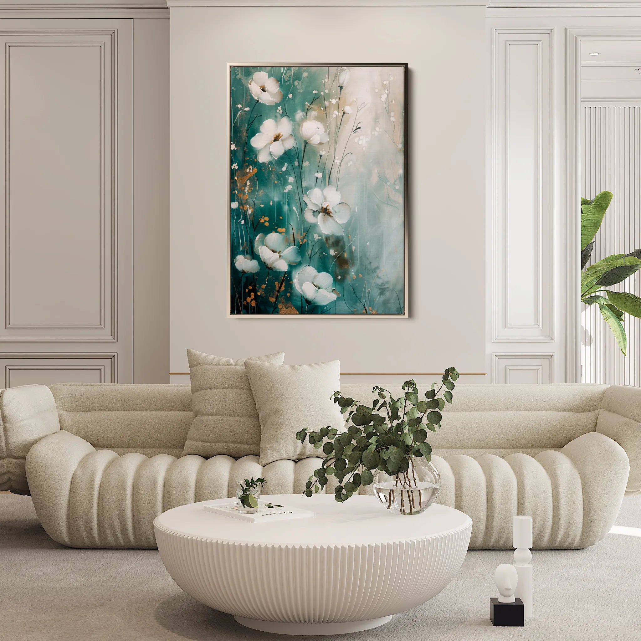 Floral 334 Canvas Art 60 x 40 cm / Black