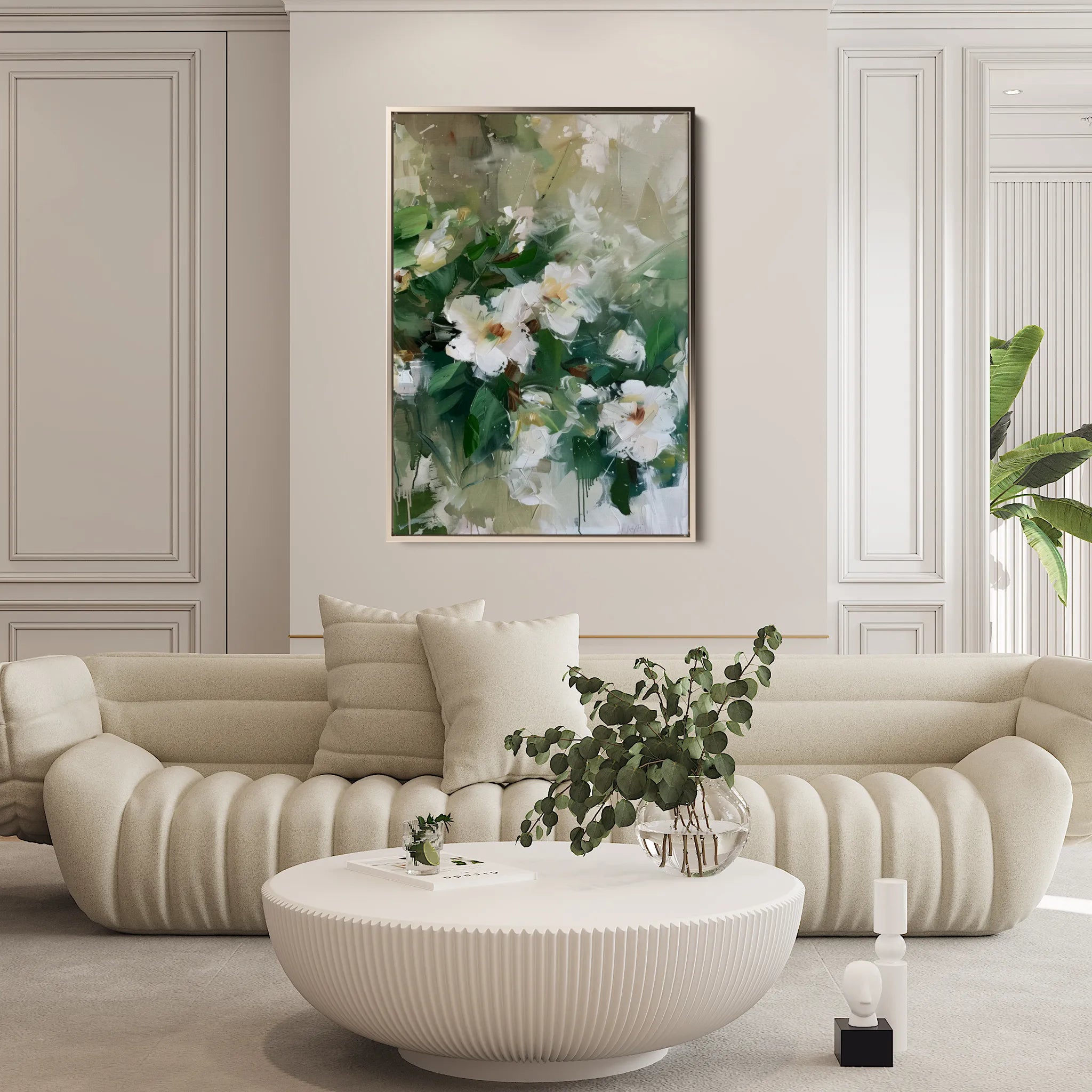 Floral 335 Canvas Art 60 x 40 cm / Black