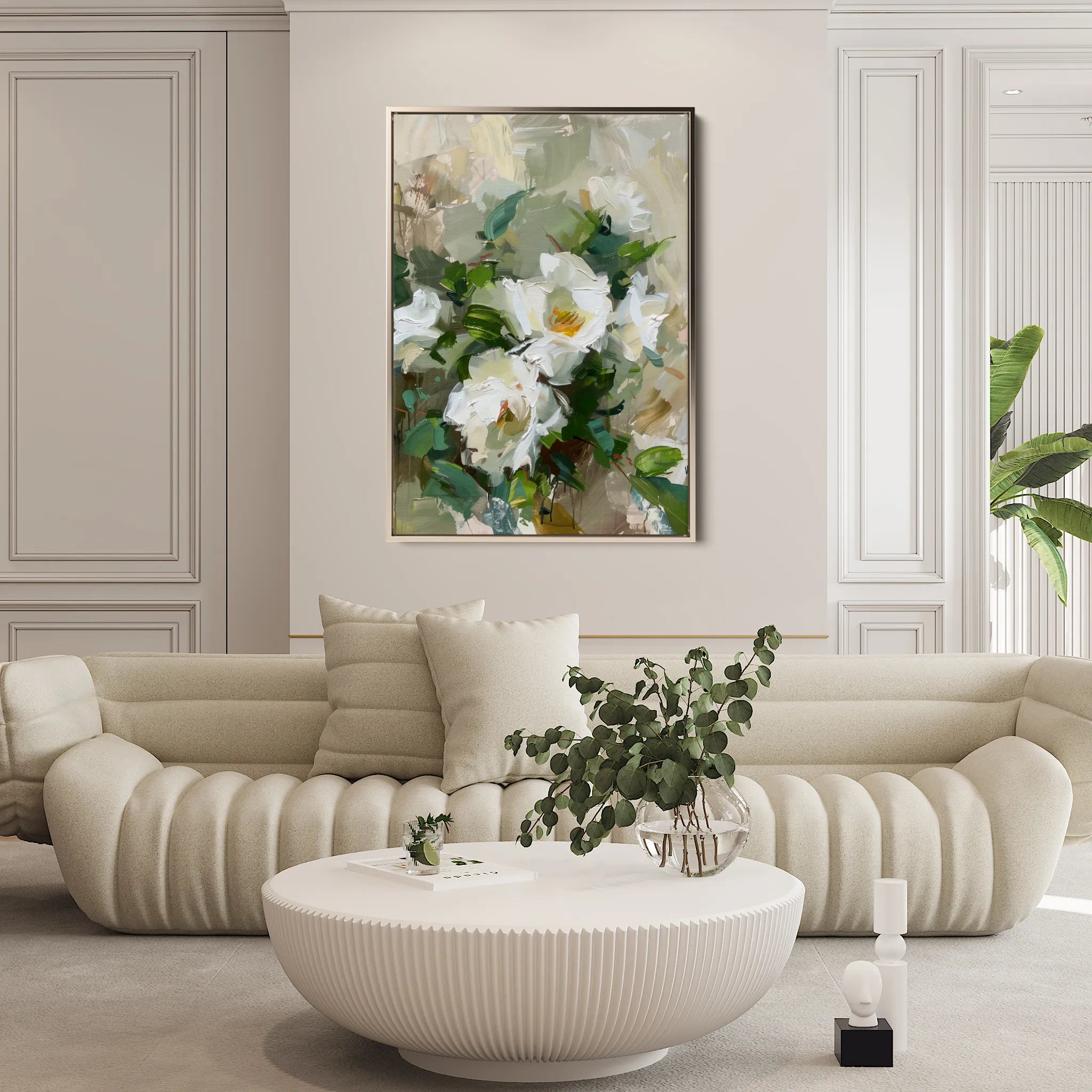 Floral 336 Canvas Art 60 x 40 cm / Black