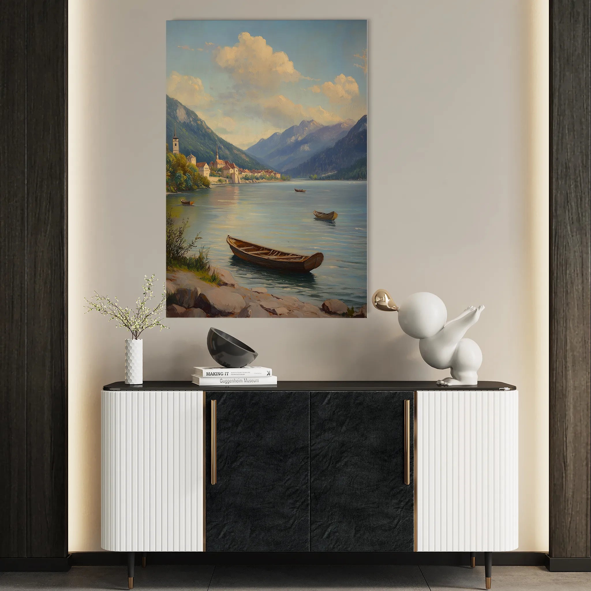 Landscape 336 Canvas Art 60 x 40 cm / Black