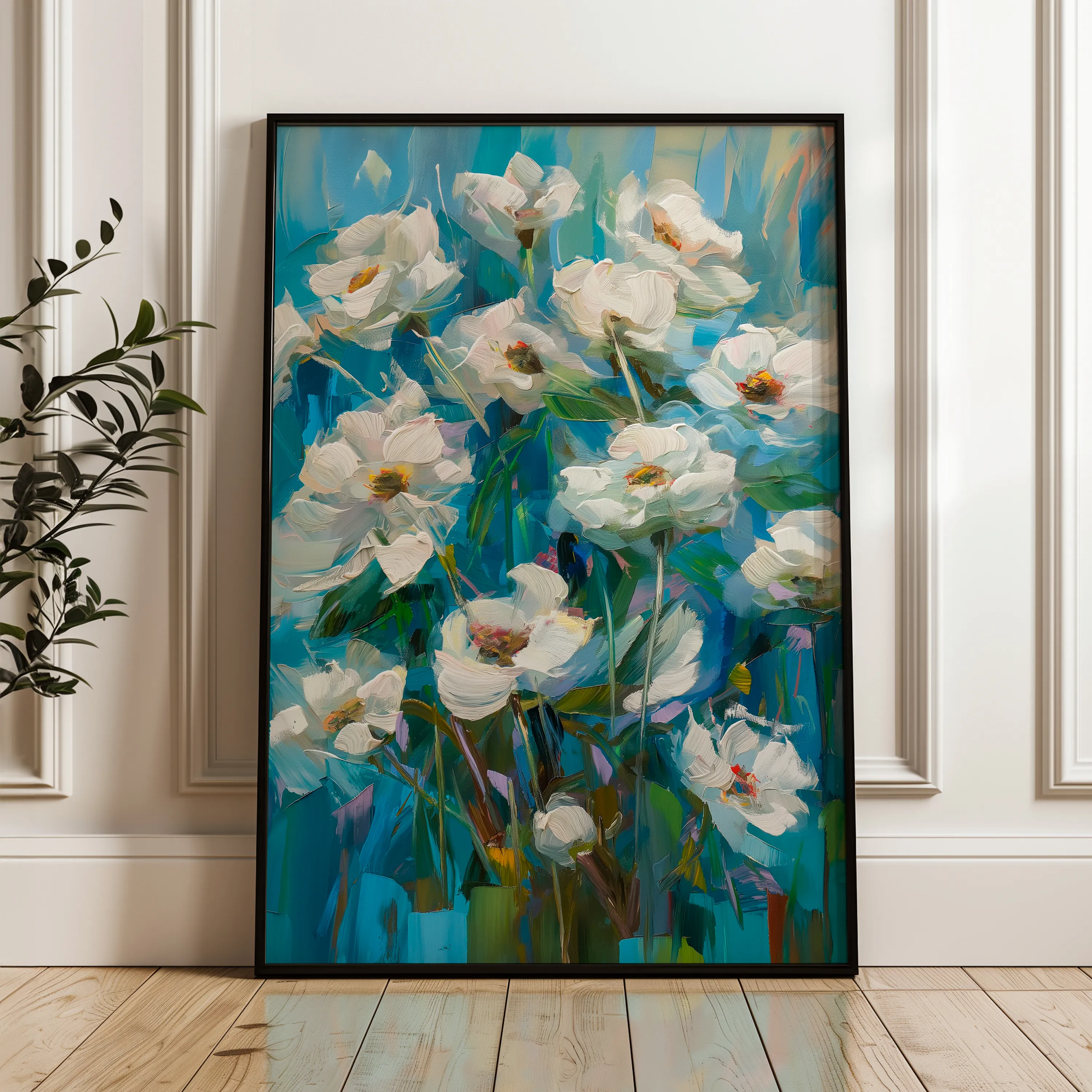 Floral 337 Canvas Art 60 x 40 cm / Black