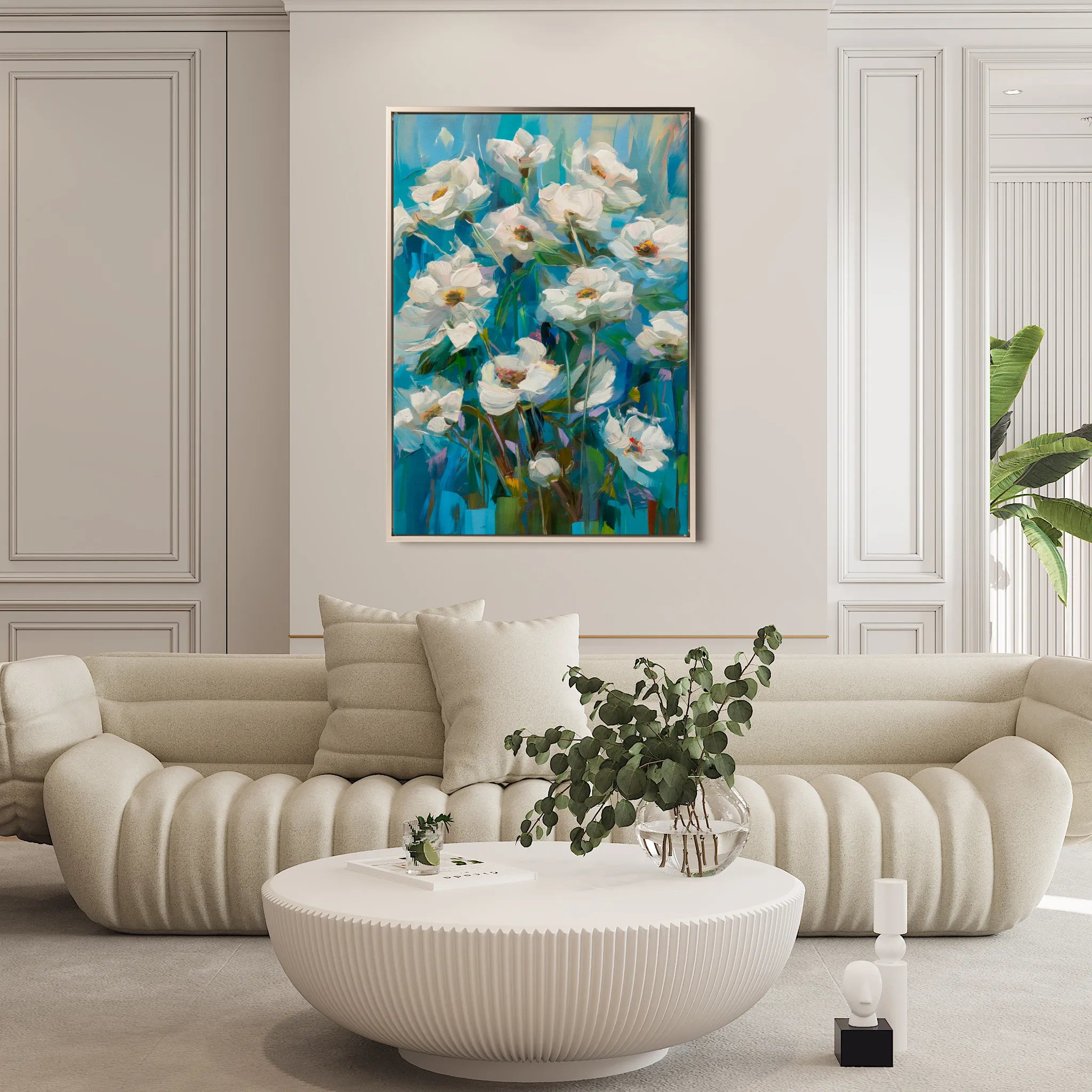 Floral 337 Canvas Art 60 x 40 cm / Black