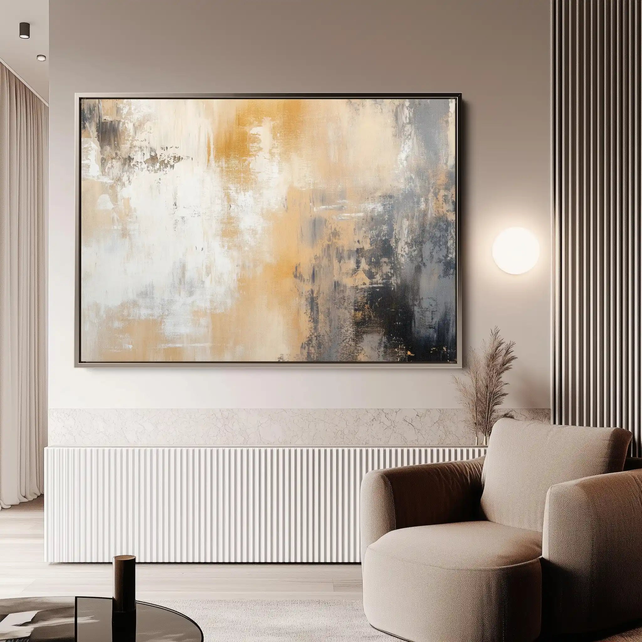 Abstract 338 Canvas Art 60 x 40 cm / Black