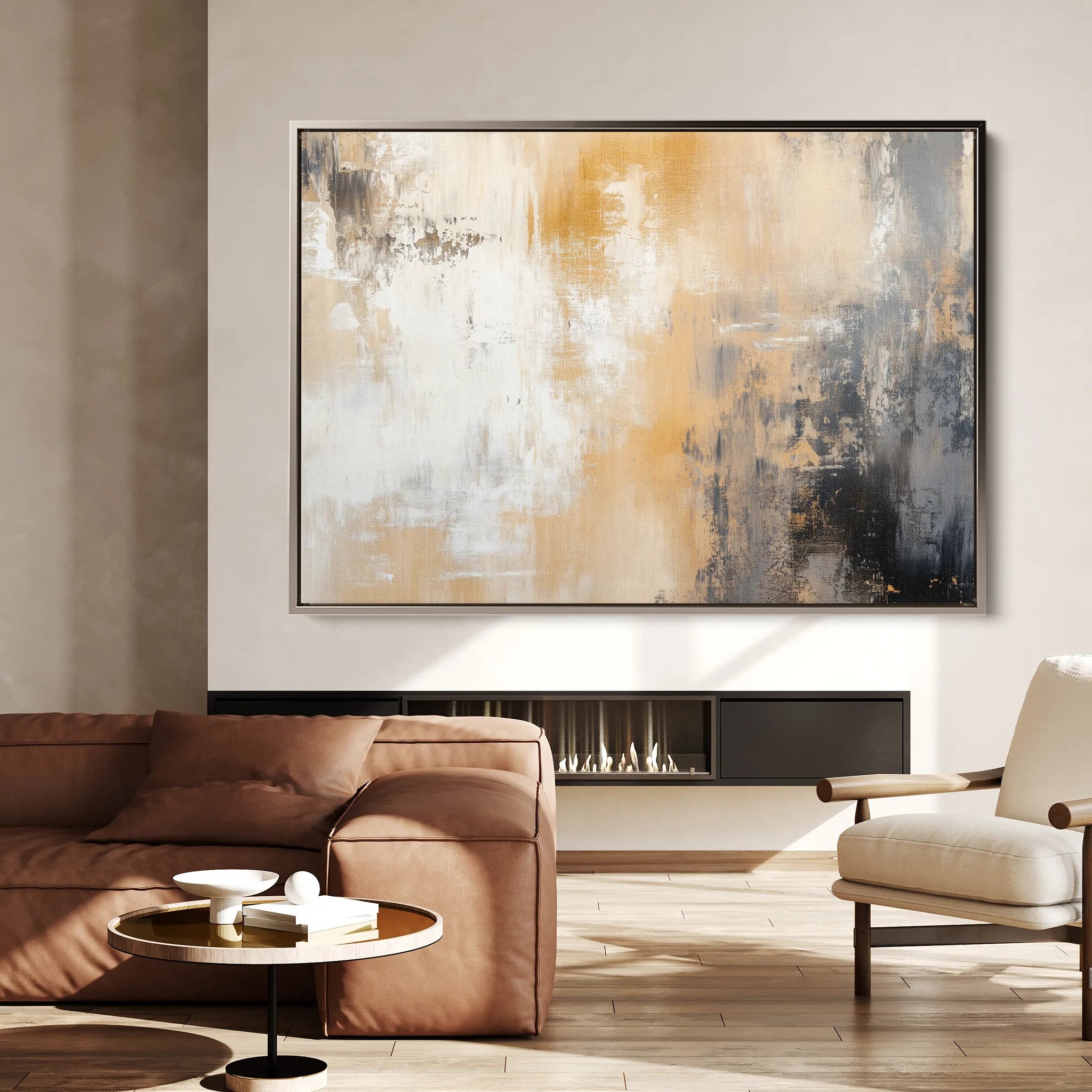 Abstract 338 Canvas Art 60 x 40 cm / Black