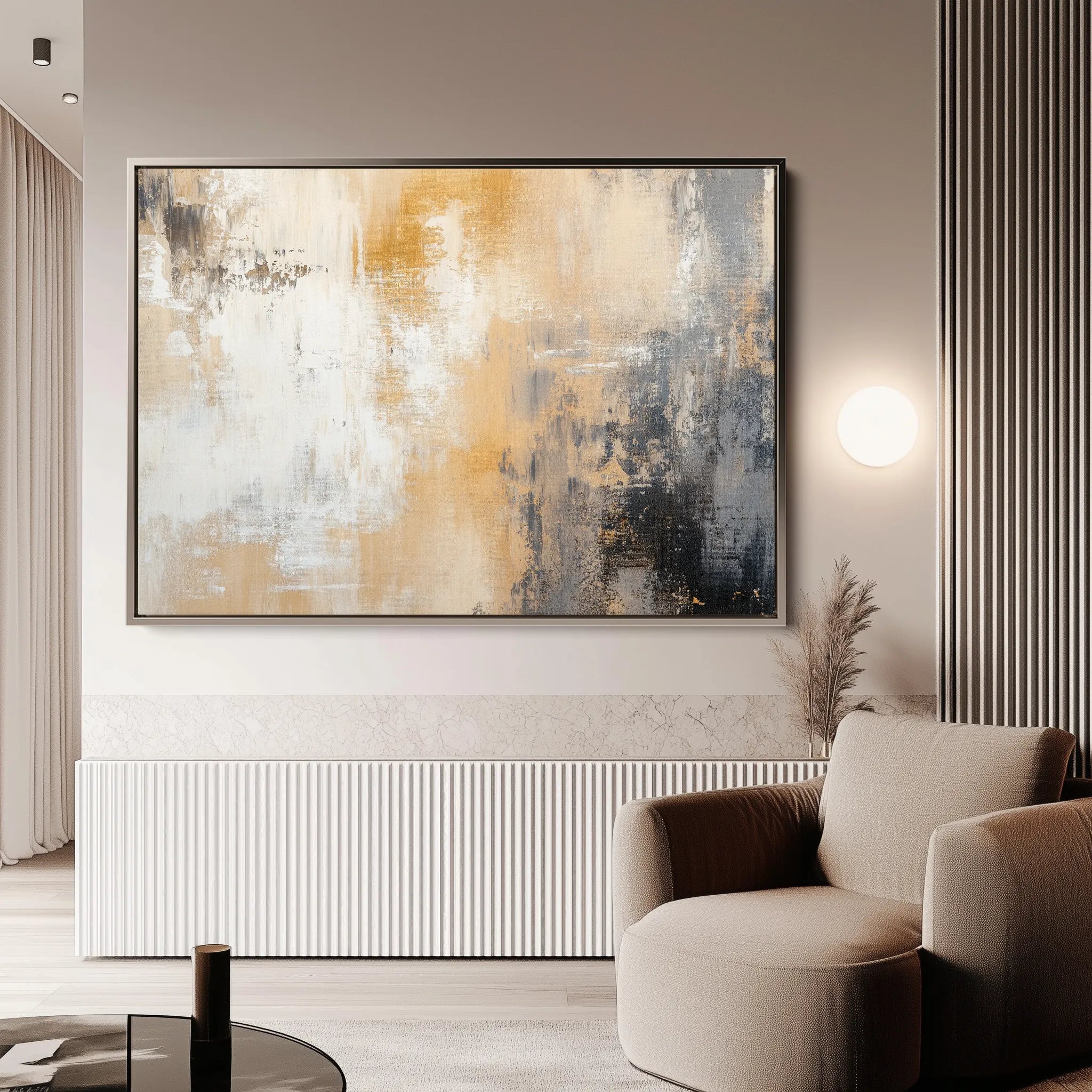 Abstract 338 Canvas Art 60 x 40 cm / Black