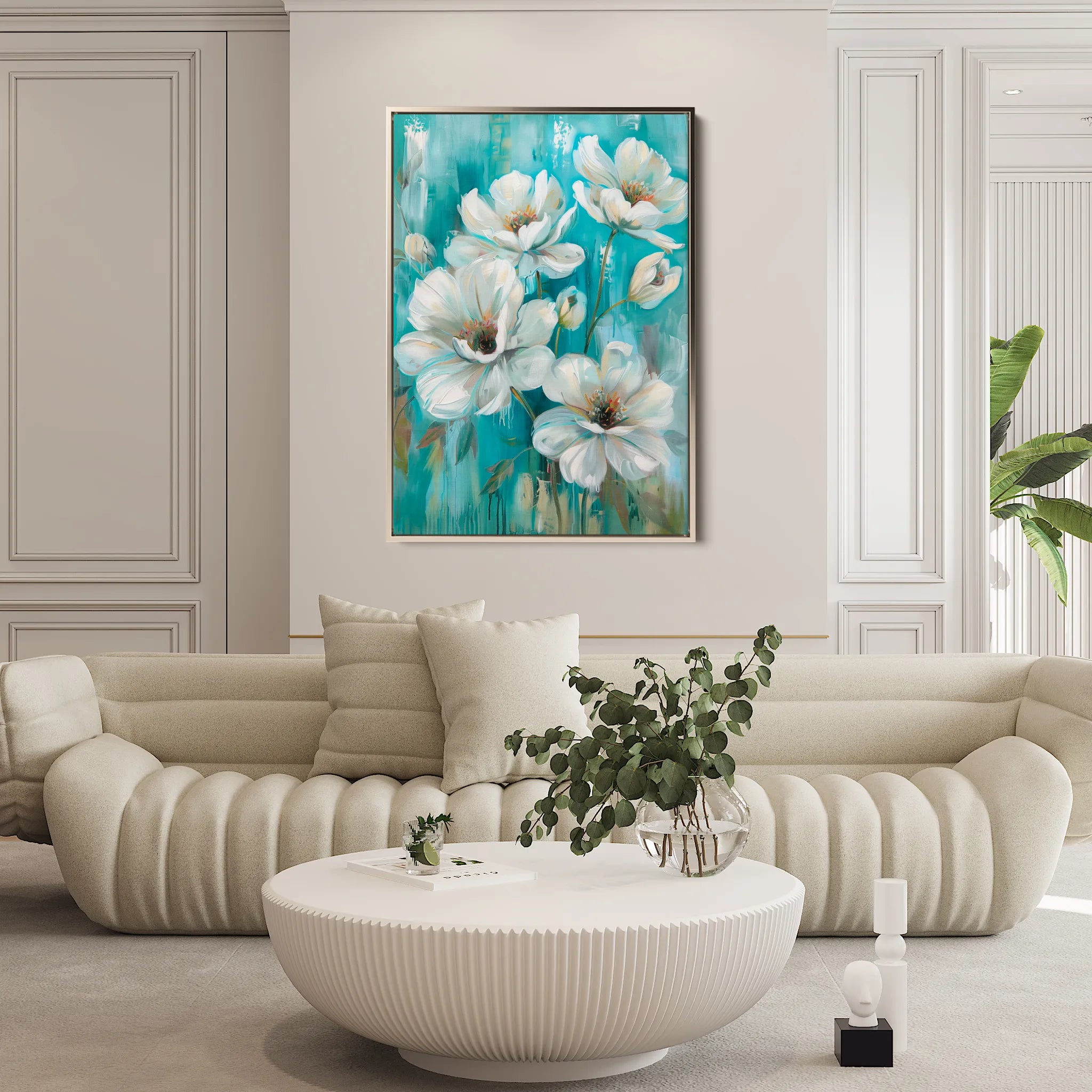 Floral 339 Canvas Art 60 x 40 cm / Black