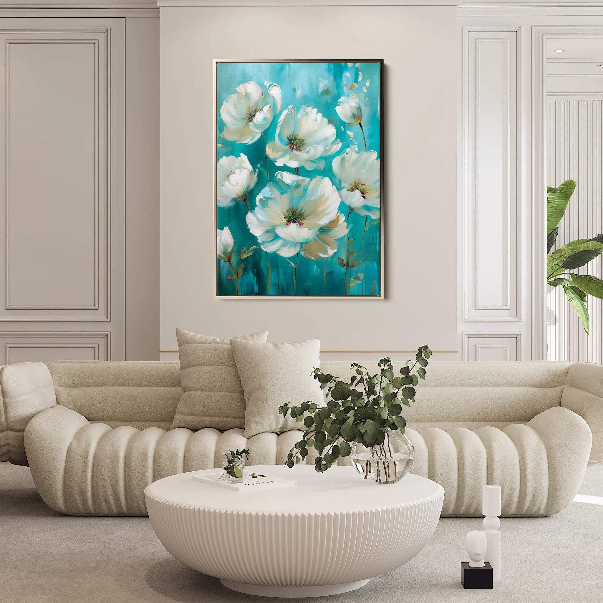 Floral 340 Canvas Art 60 x 40 cm / Black