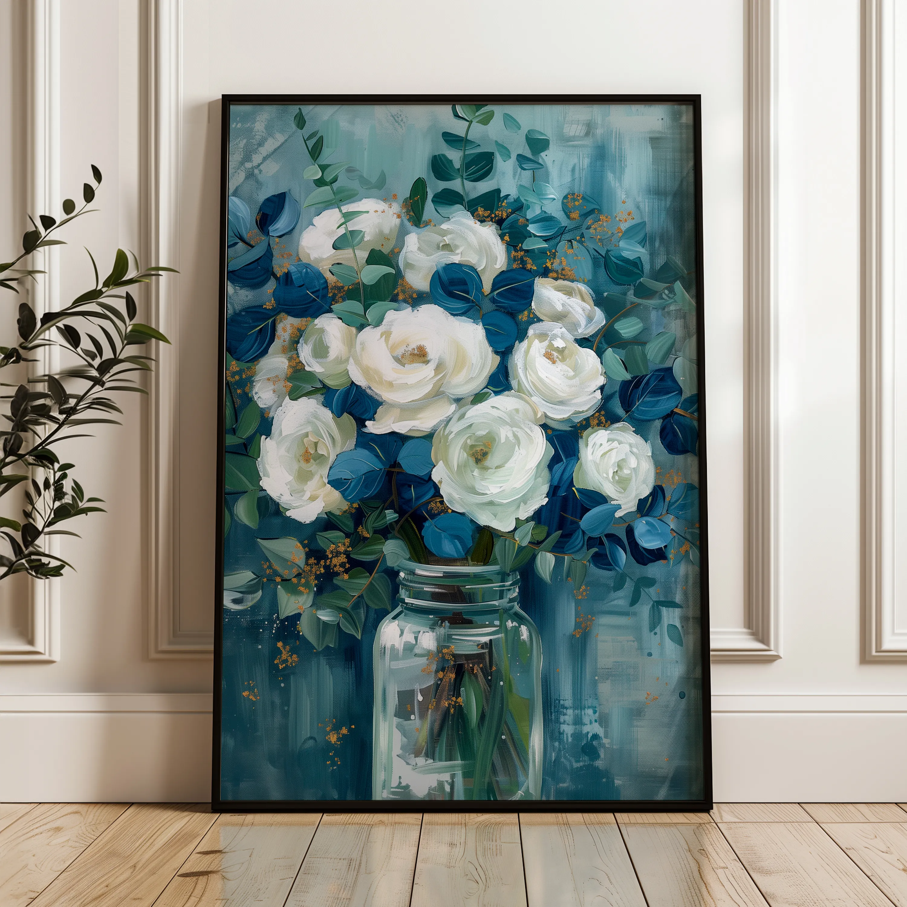 Floral 341 Canvas Art 60 x 40 cm / Black