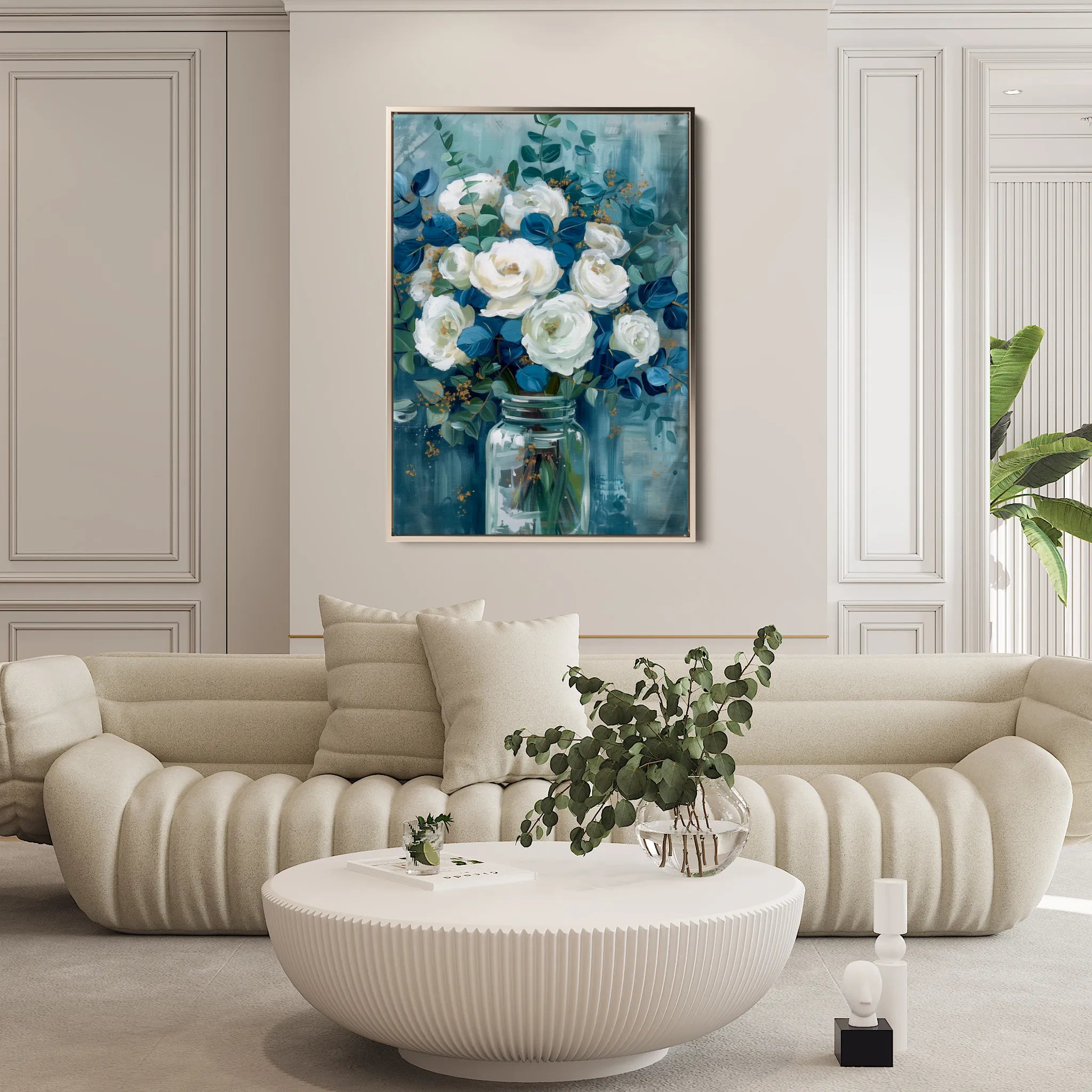 Floral 341 Canvas Art 60 x 40 cm / Black