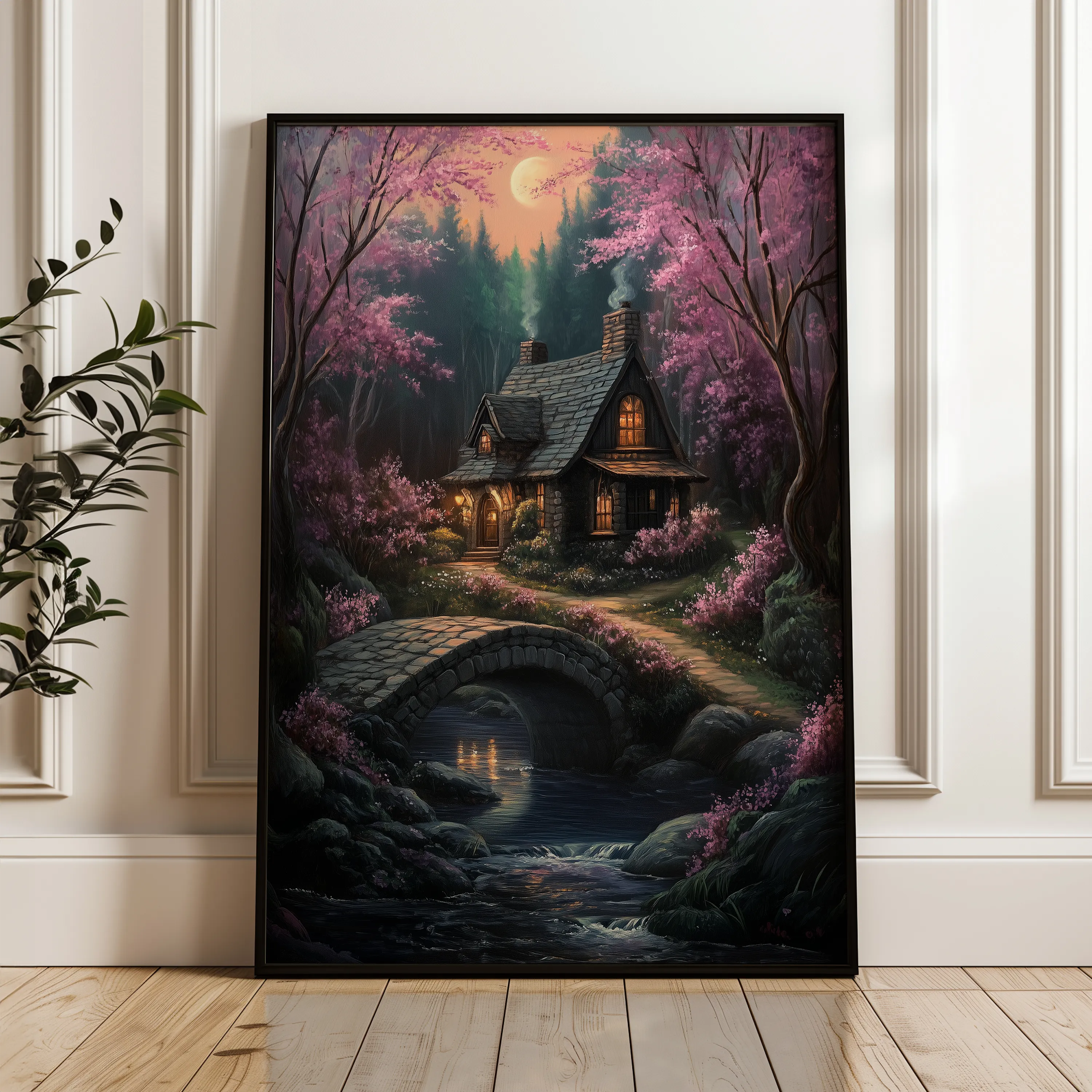 Landscape 341 Canvas Art 60 x 40 cm / Black