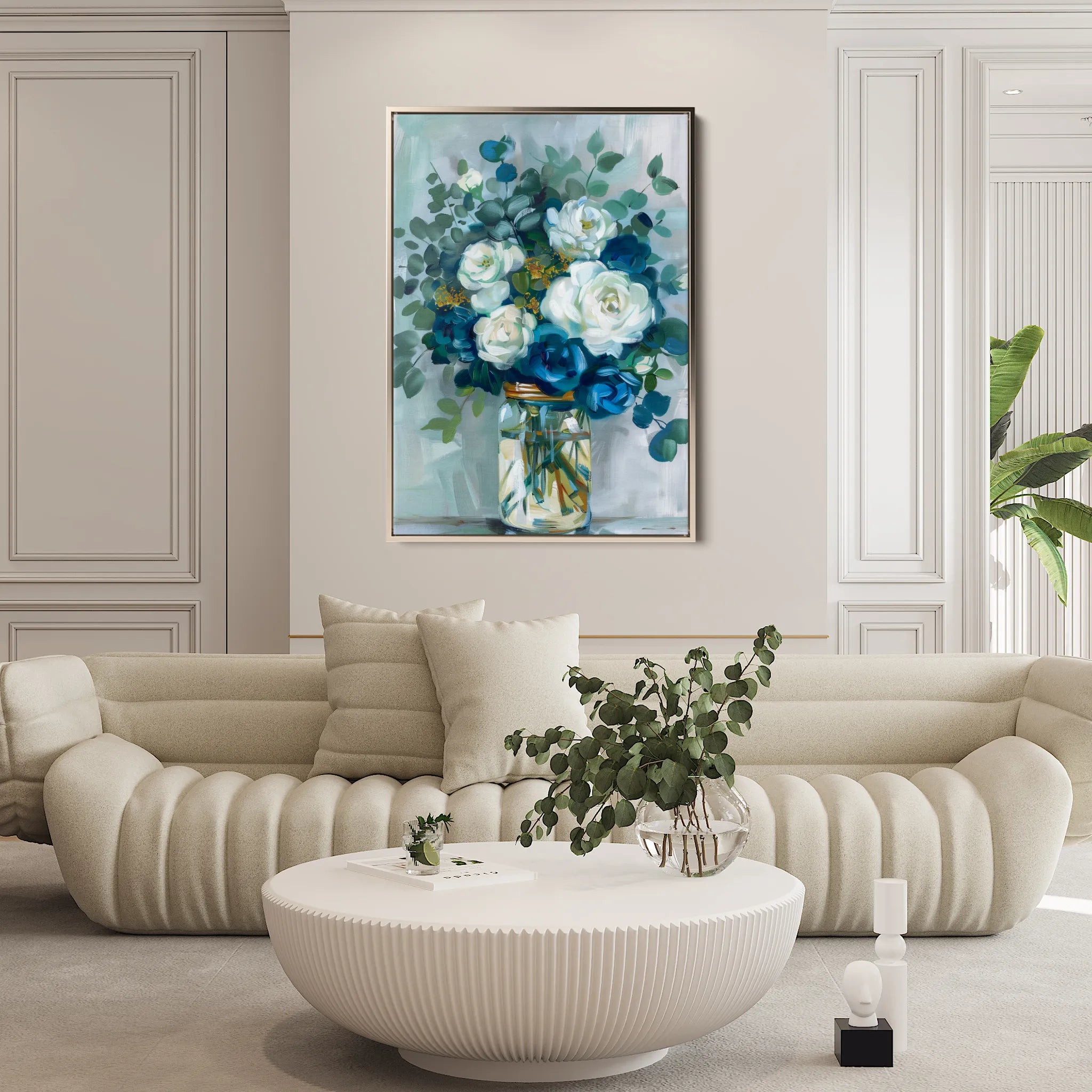 Floral 342 Canvas Art 60 x 40 cm / Black