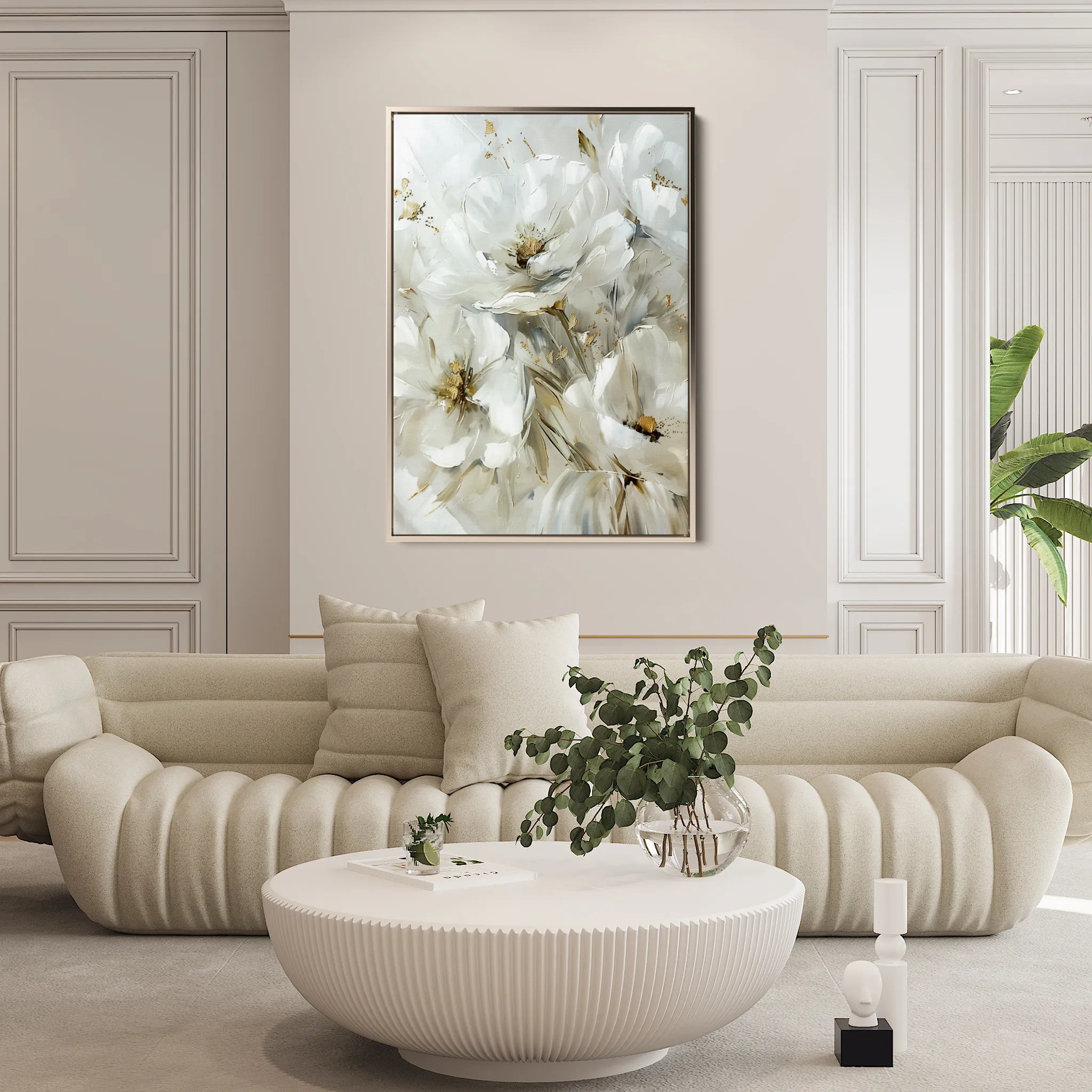 Floral 343 Canvas Art 60 x 40 cm / Black