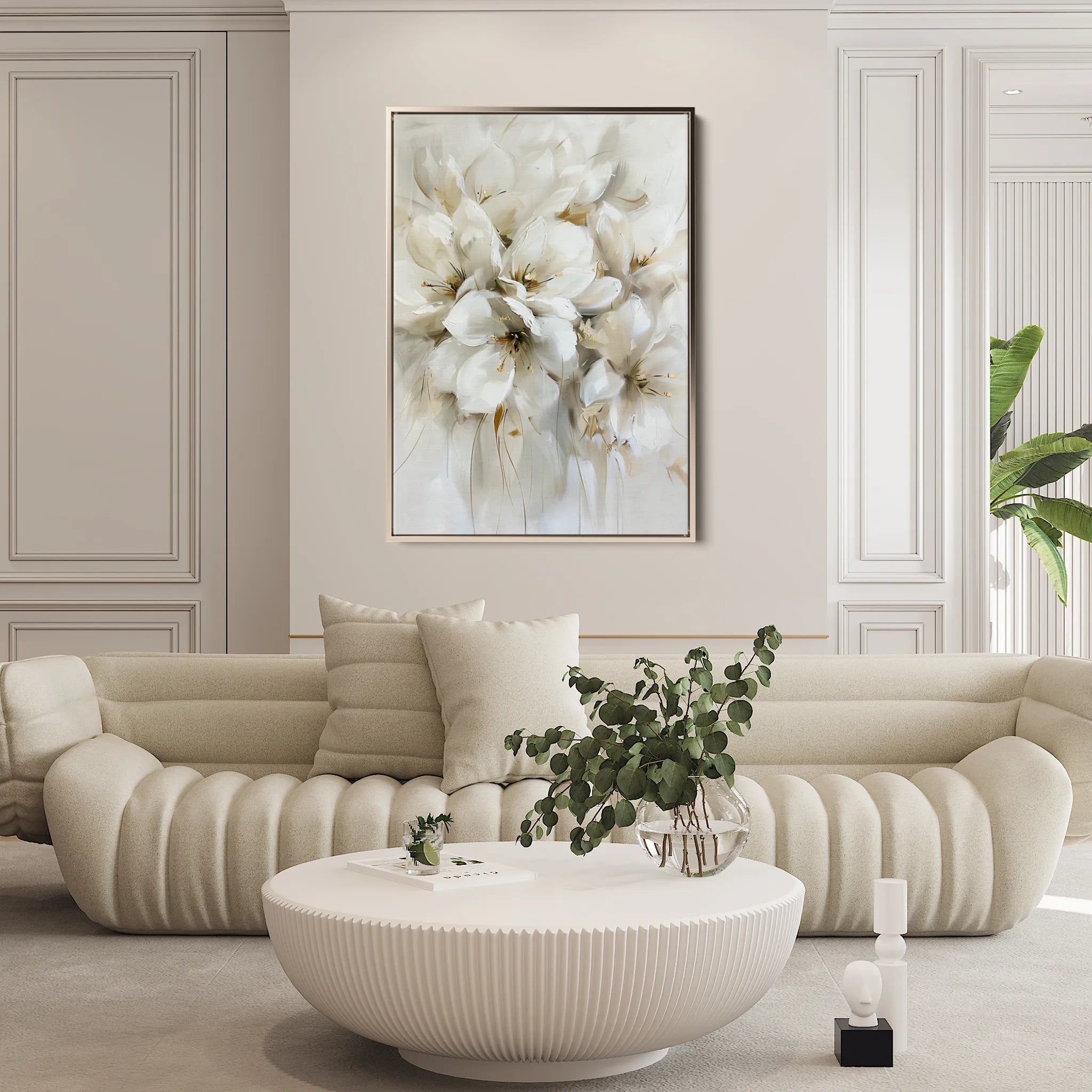 Floral 344 Canvas Art 60 x 40 cm / Black