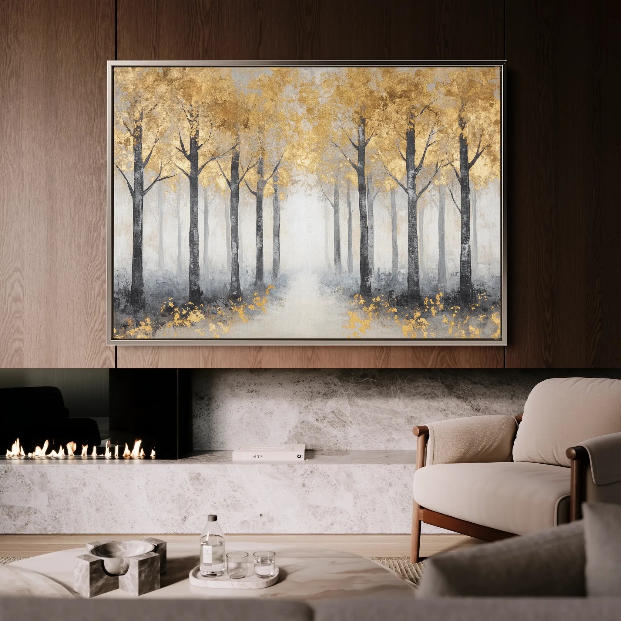 Landscape 344 Canvas Art 60 x 40 cm / Black