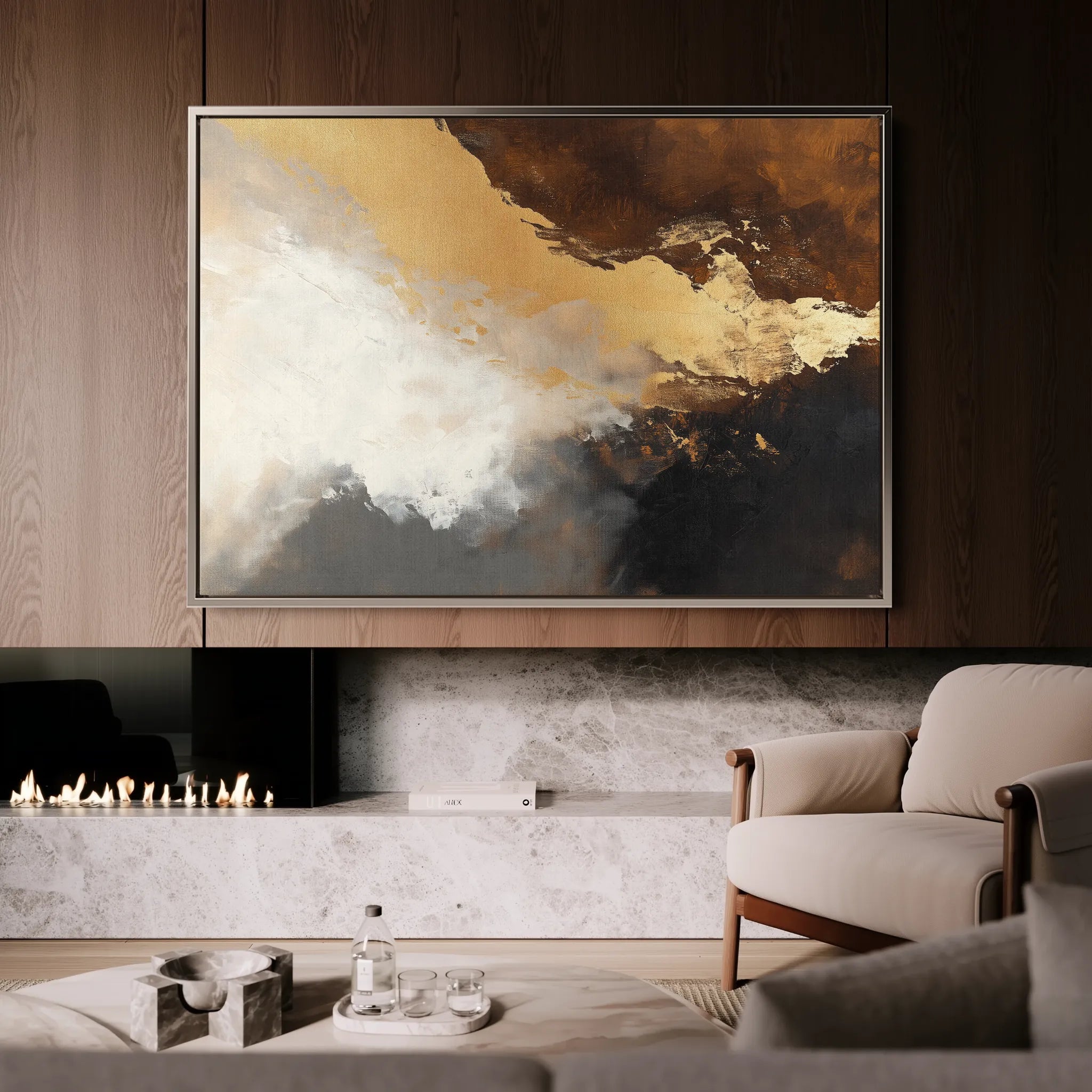 Abstract 345 Canvas Art 60 x 40 cm / Black