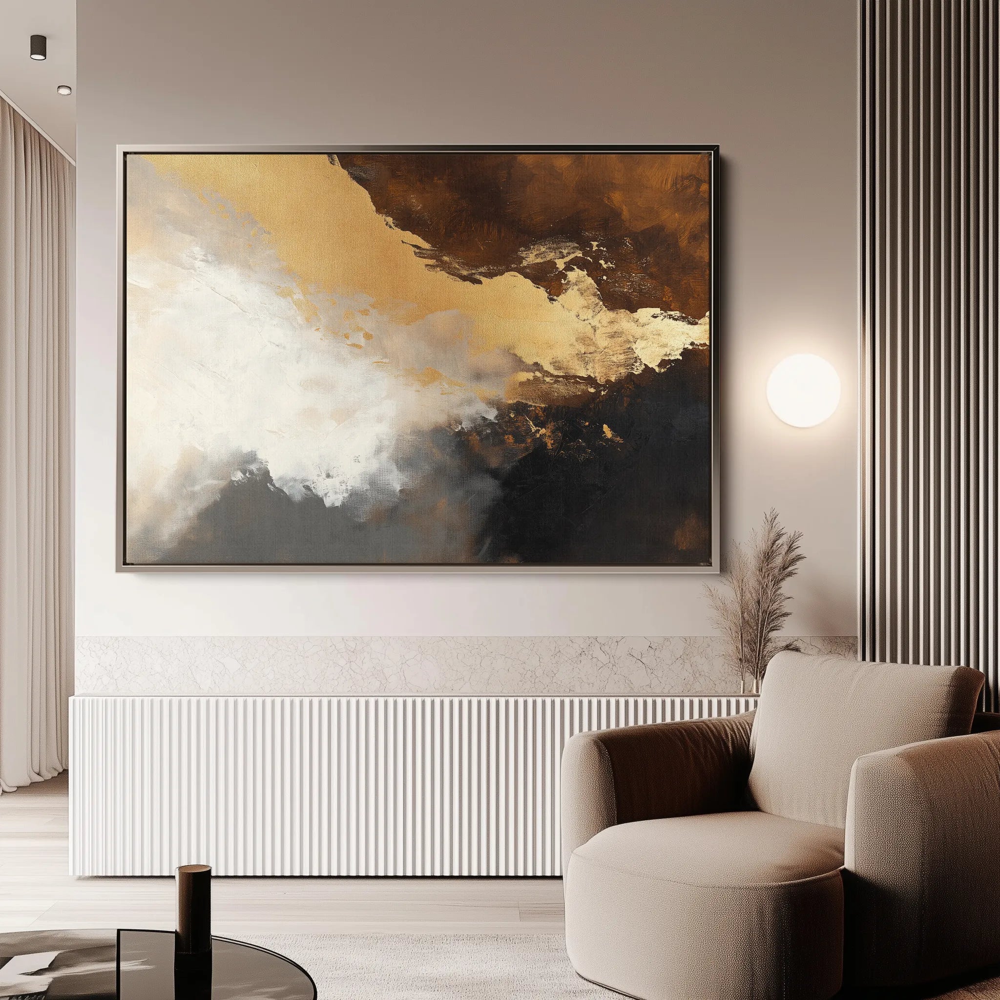 Abstract 345 Canvas Art 60 x 40 cm / Black