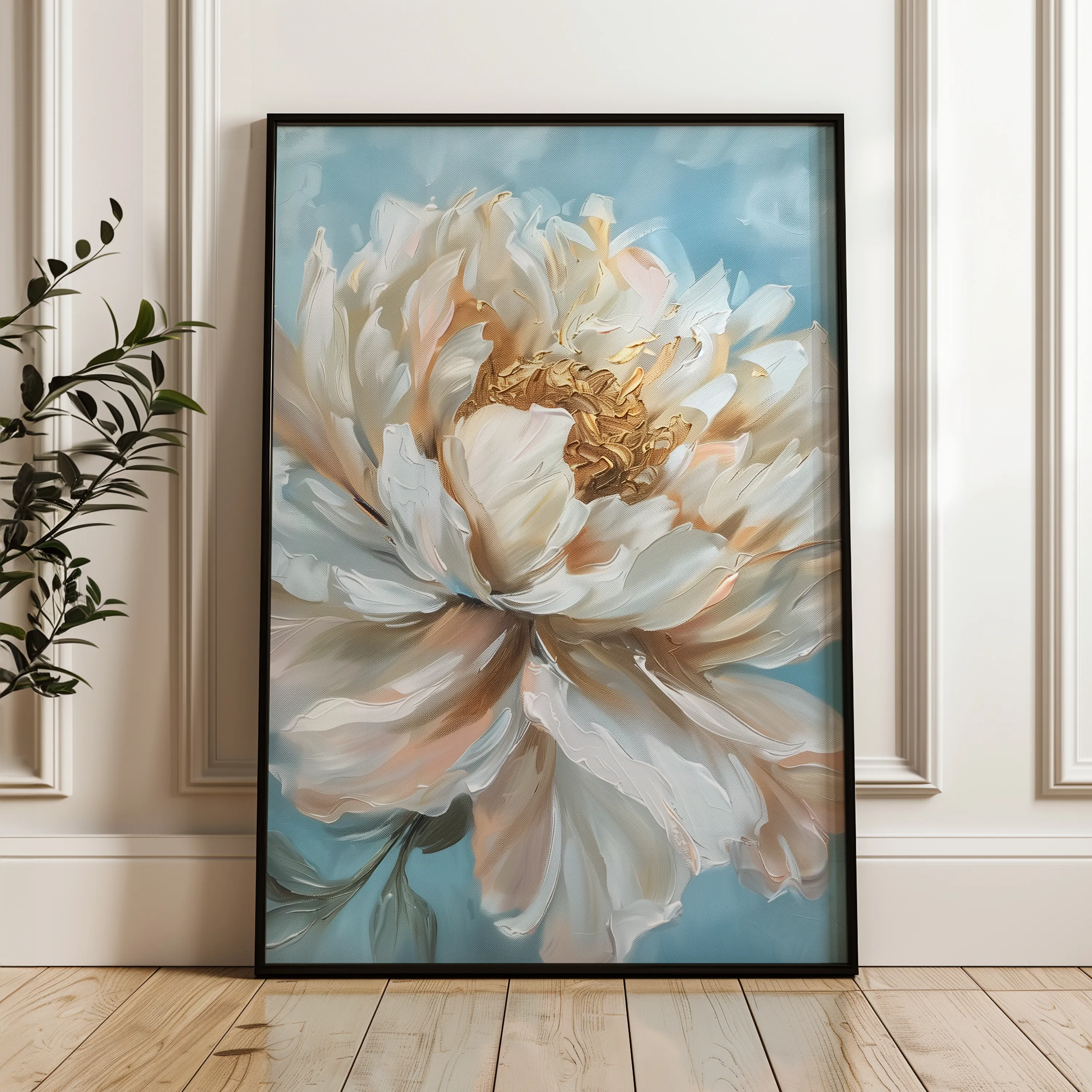 Floral 345 Canvas Art 60 x 40 cm / Black