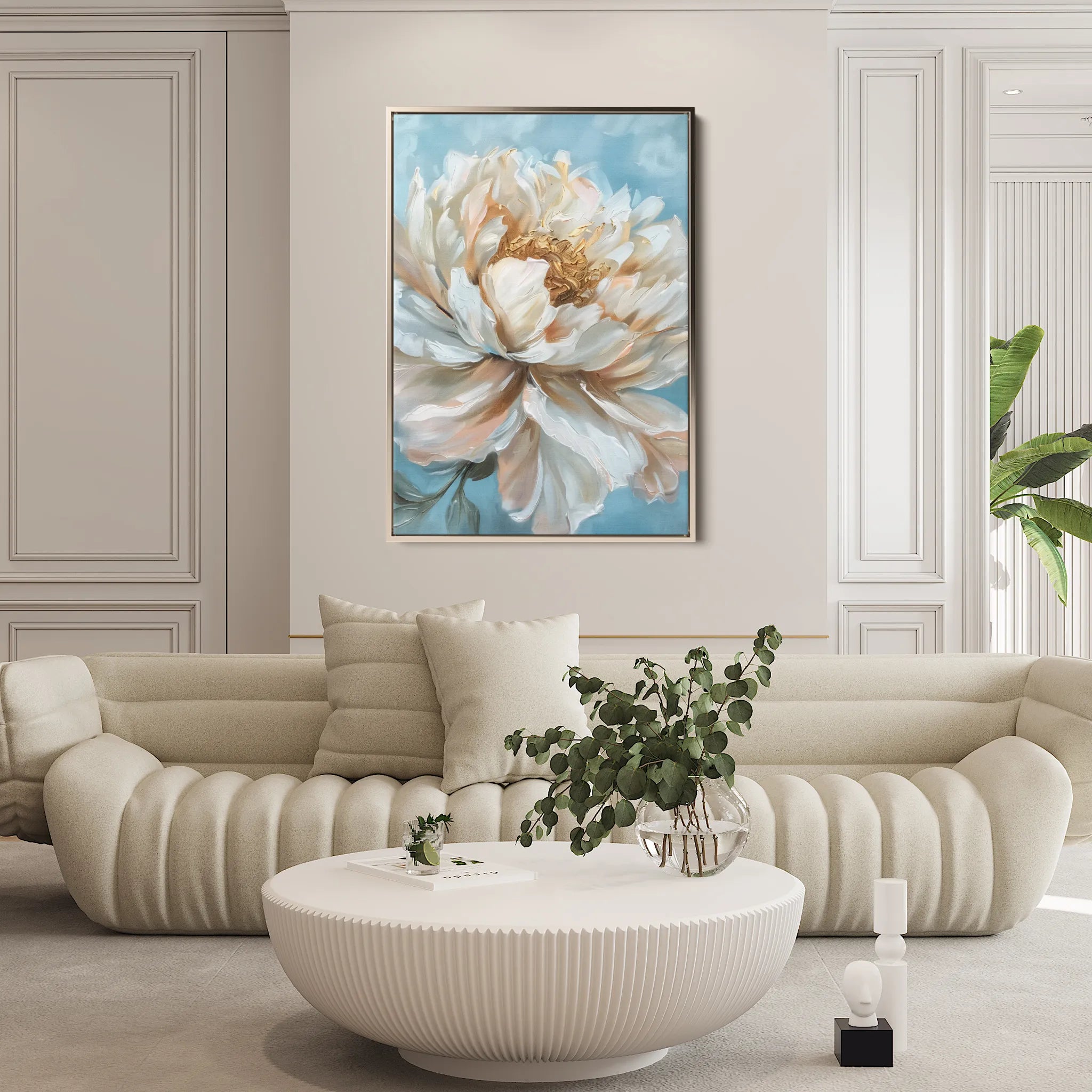 Floral 345 Canvas Art 60 x 40 cm / Black
