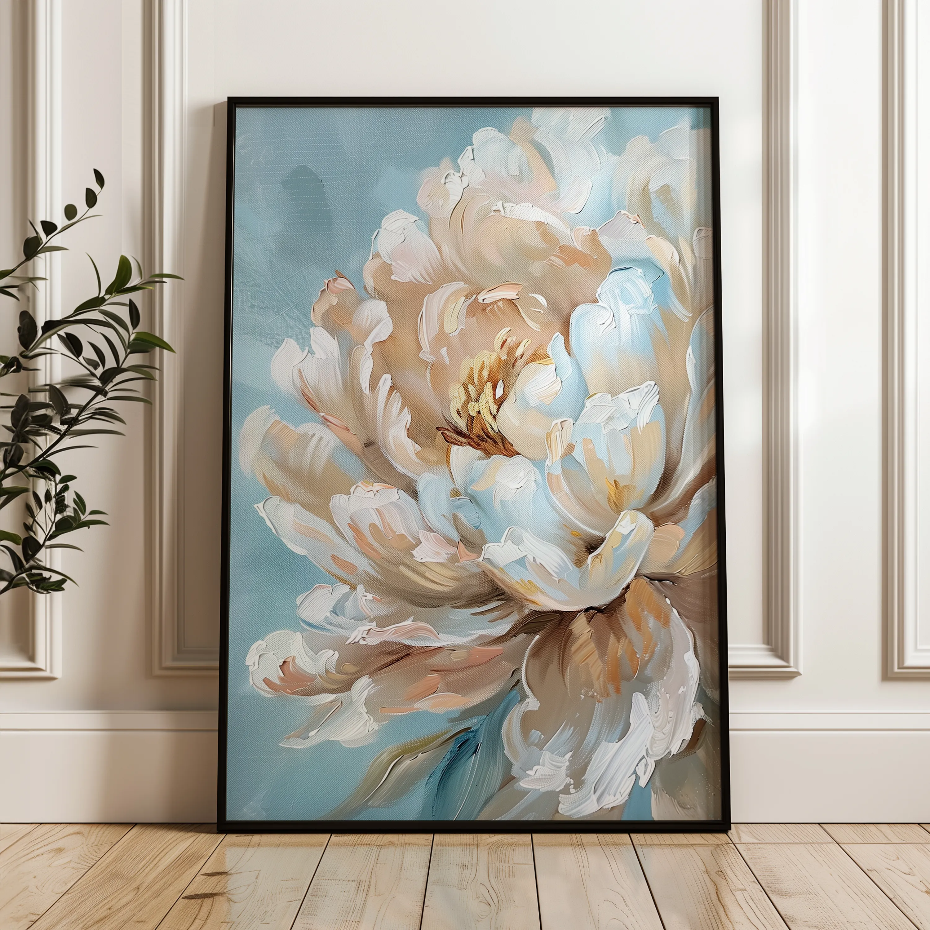 Floral 346 Canvas Art 60 x 40 cm / Black