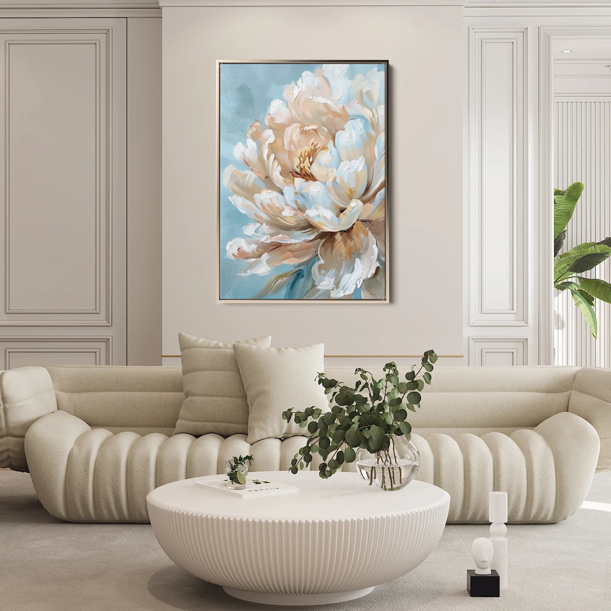 Floral 346 Canvas Art 60 x 40 cm / Black