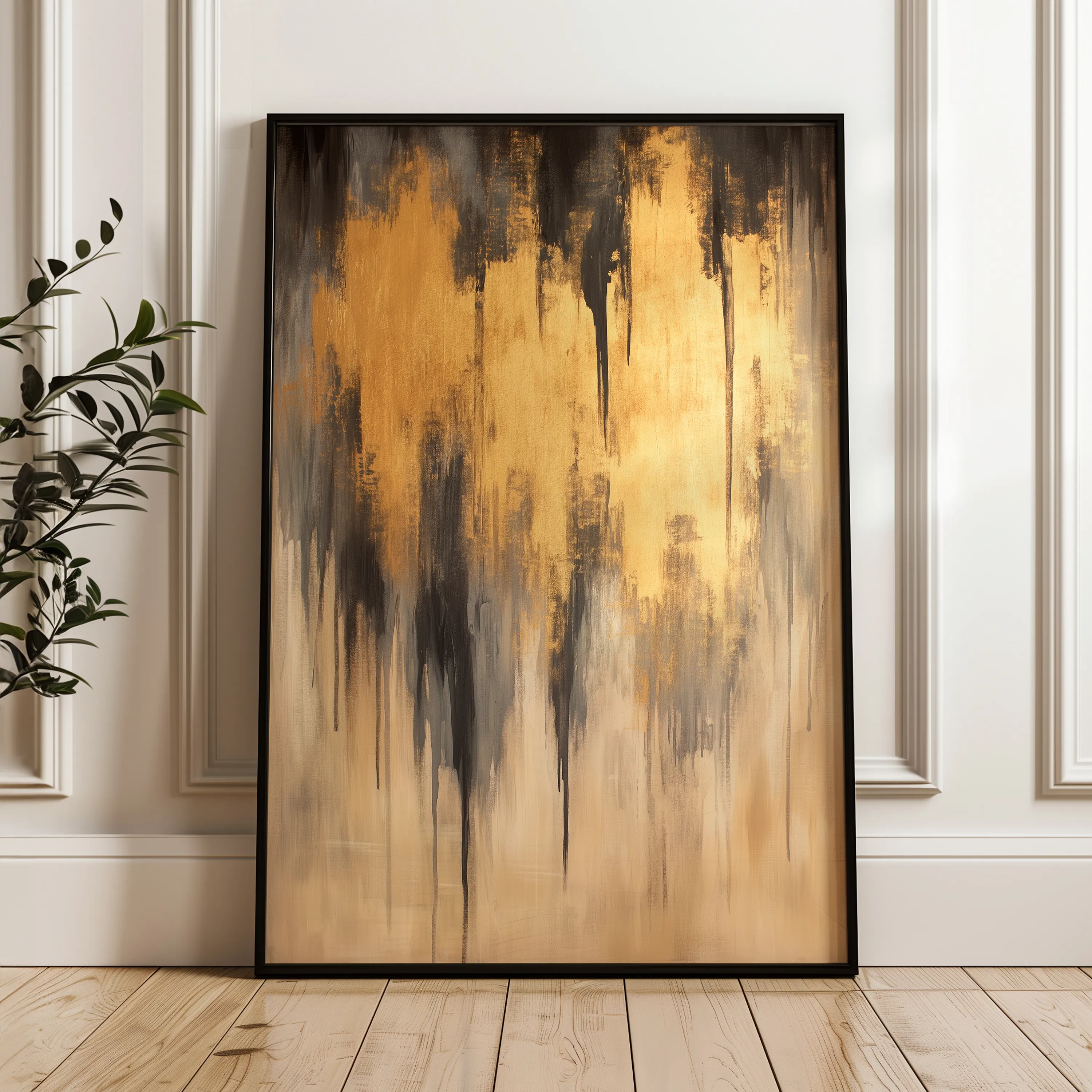 Abstract 350 Canvas Art 60 x 40 cm / Black