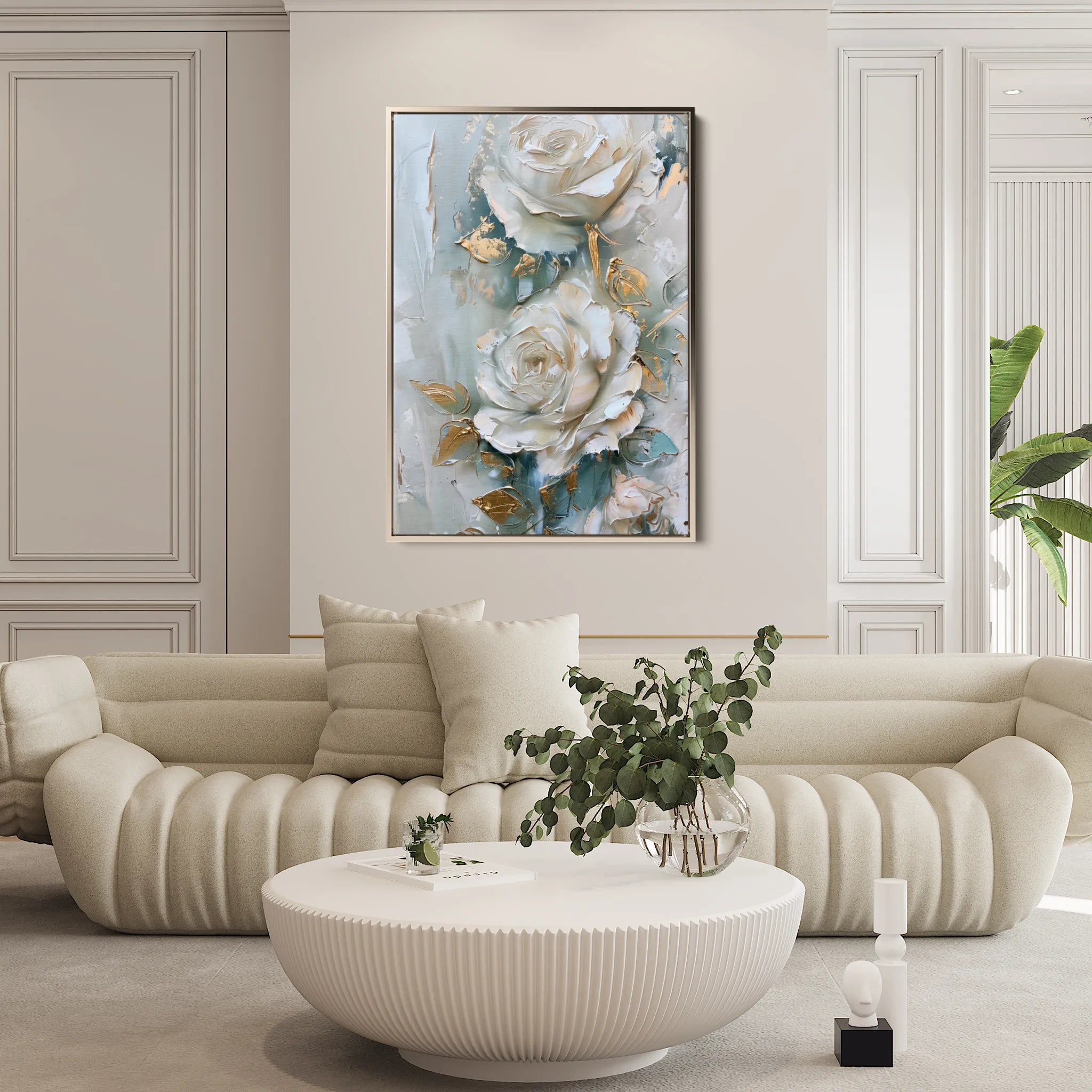 Floral 352 Canvas Art 60 x 40 cm / Black