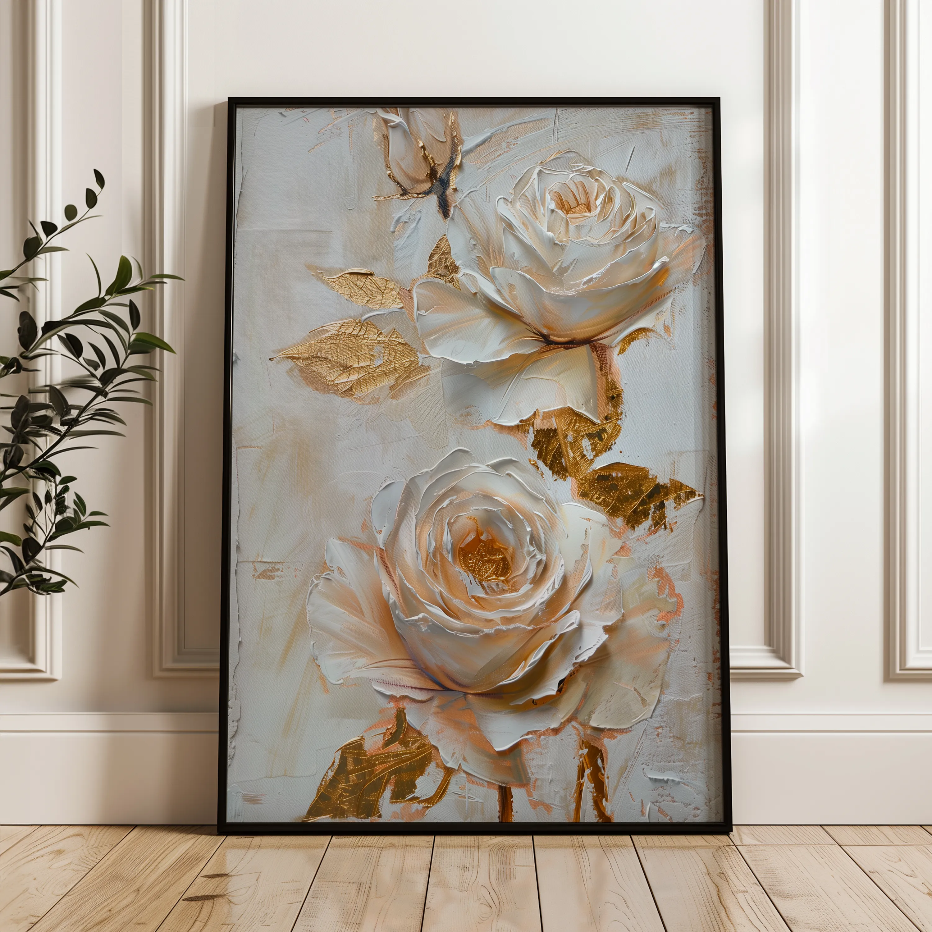 Floral 354 Canvas Art 60 x 40 cm / Black