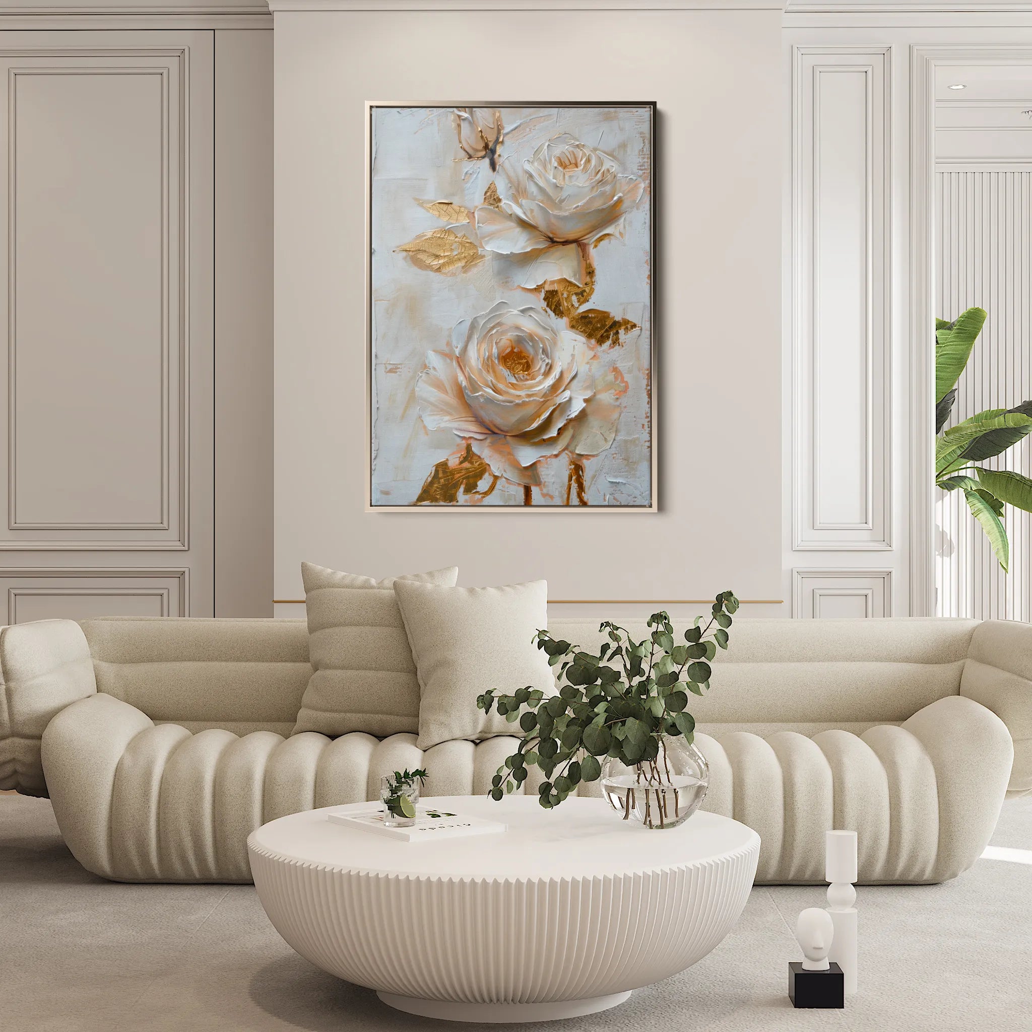 Floral 354 Canvas Art 60 x 40 cm / Black