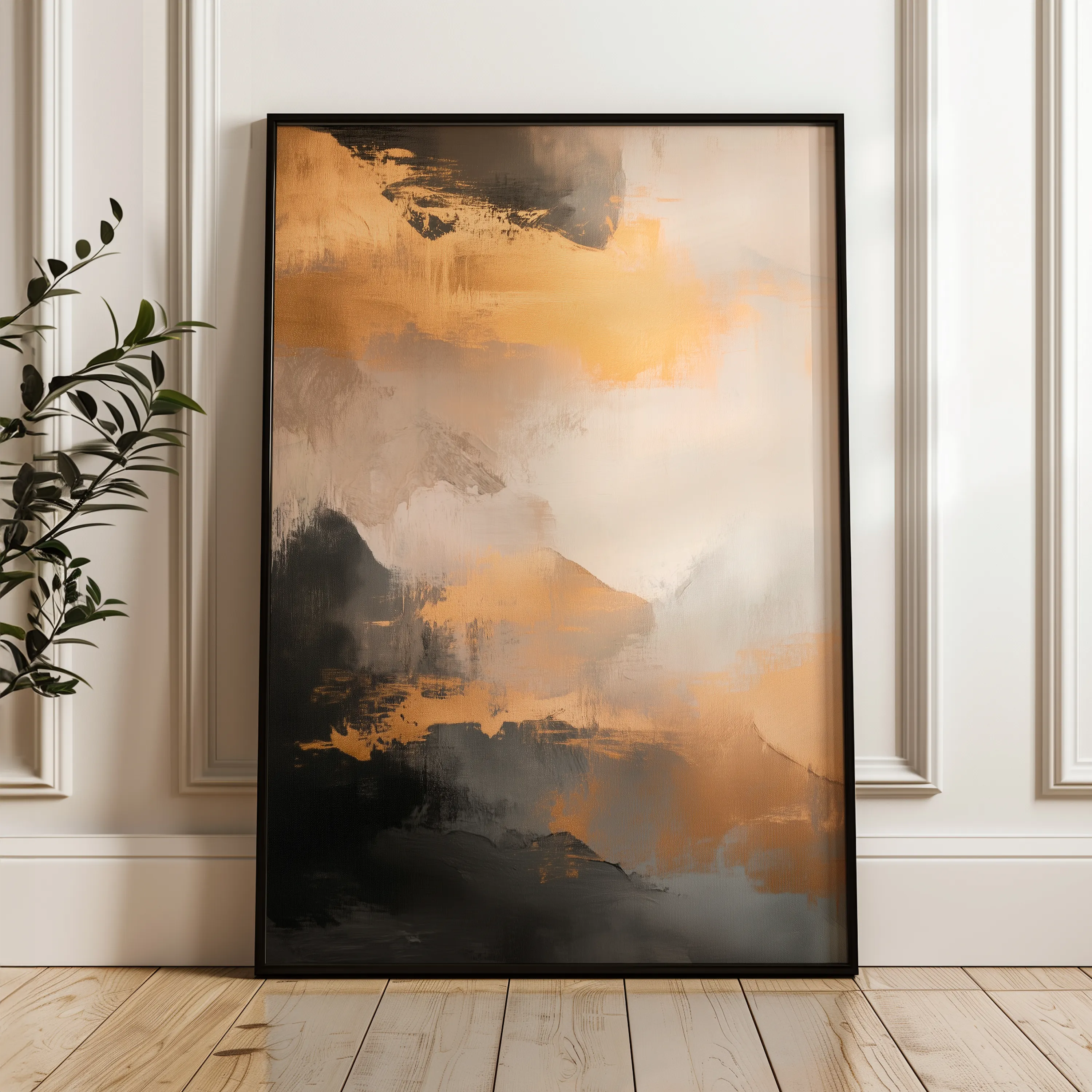 Abstract 359 Canvas Art 60 x 40 cm / Black
