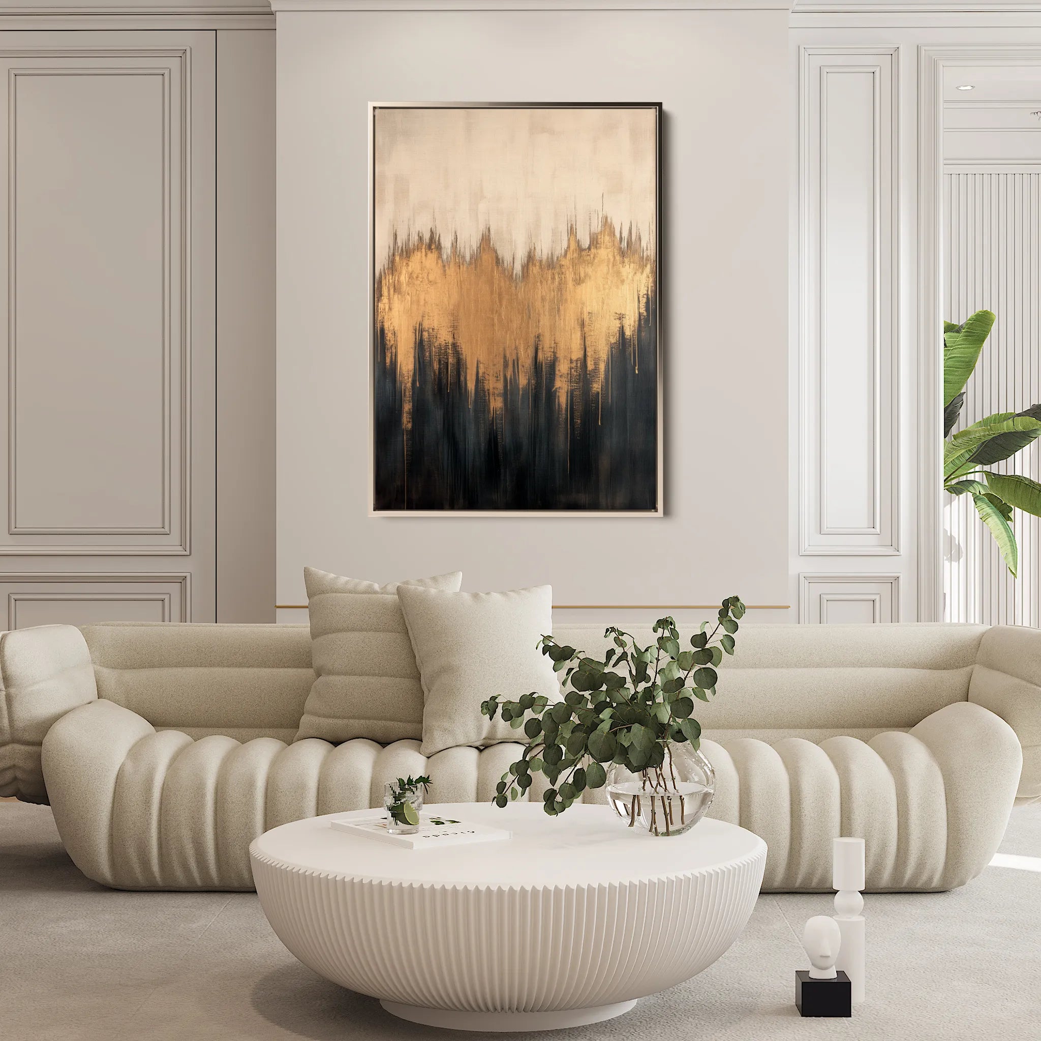 Abstract 366 Canvas Art 60 x 40 cm / Black