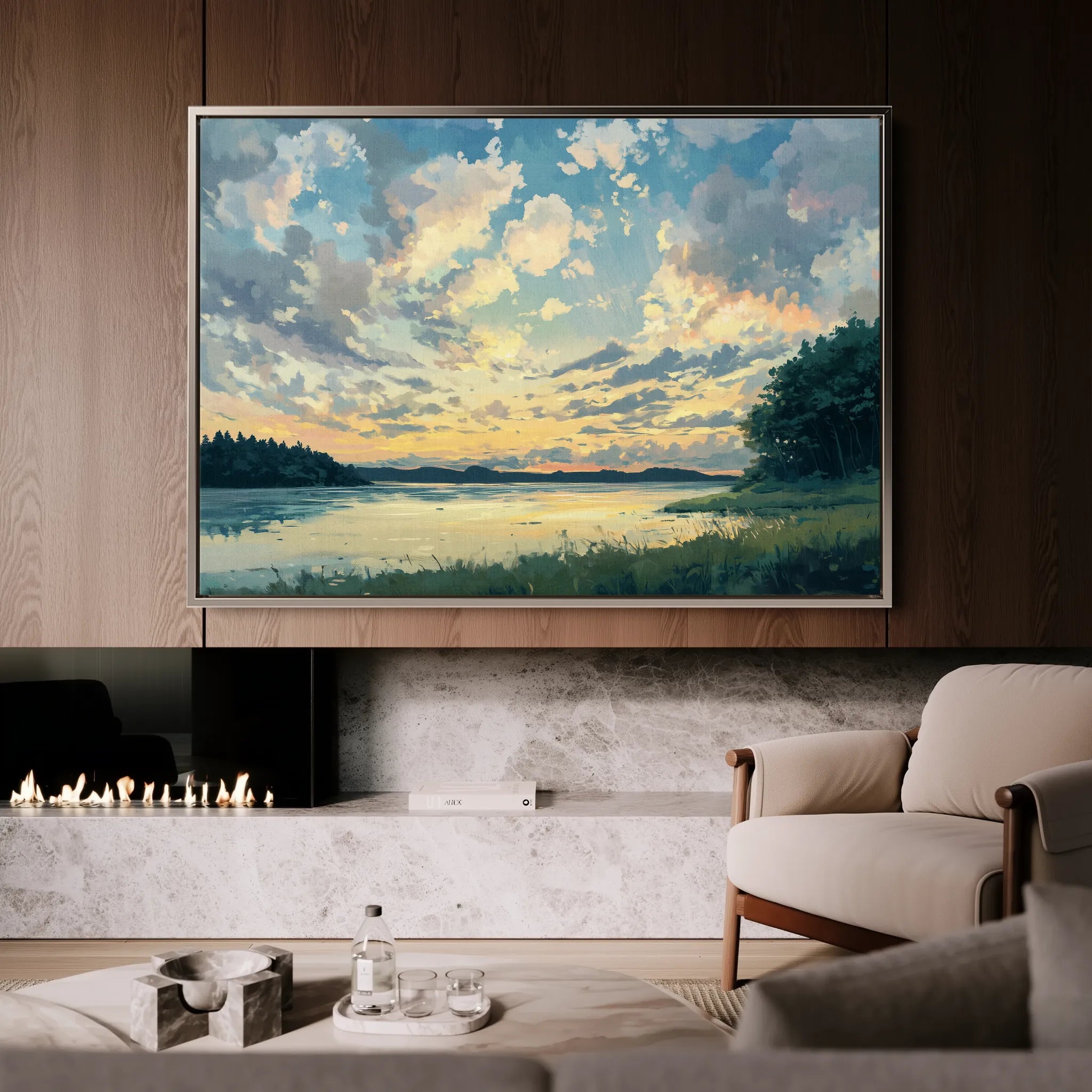 Landscape 369 Canvas Art 60 x 40 cm / Black