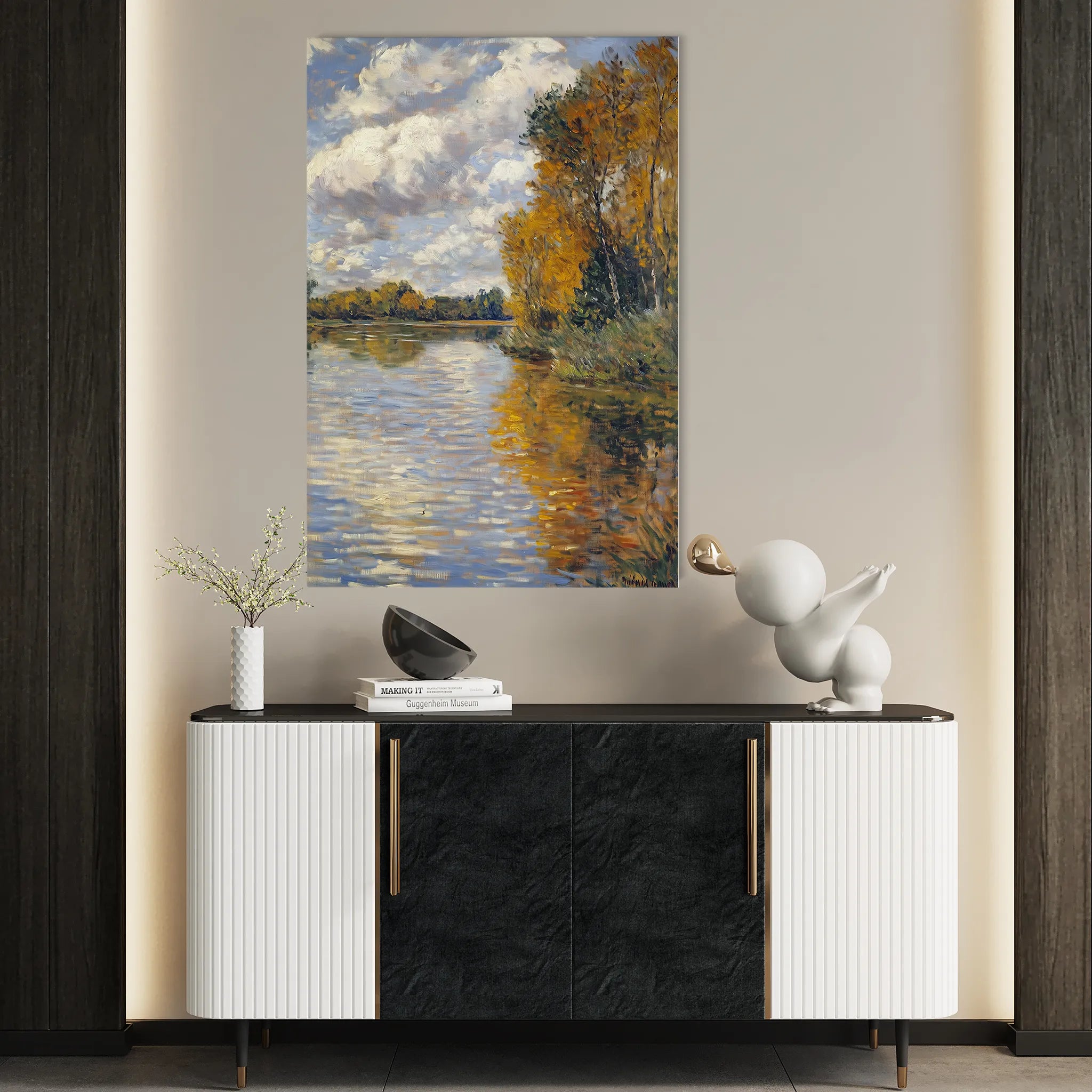 Landscape 373 Canvas Art 60 x 40 cm / Black