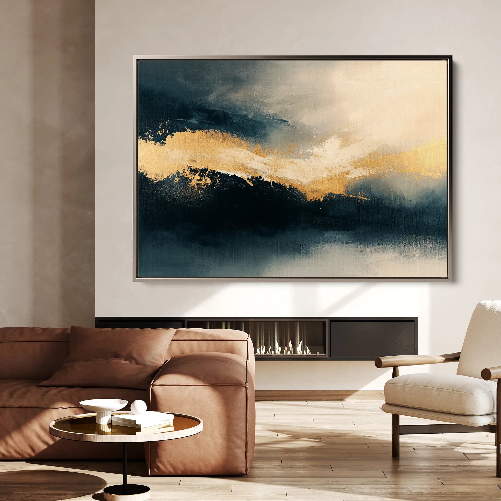 Abstract 377 Canvas Art 60 x 40 cm / Black