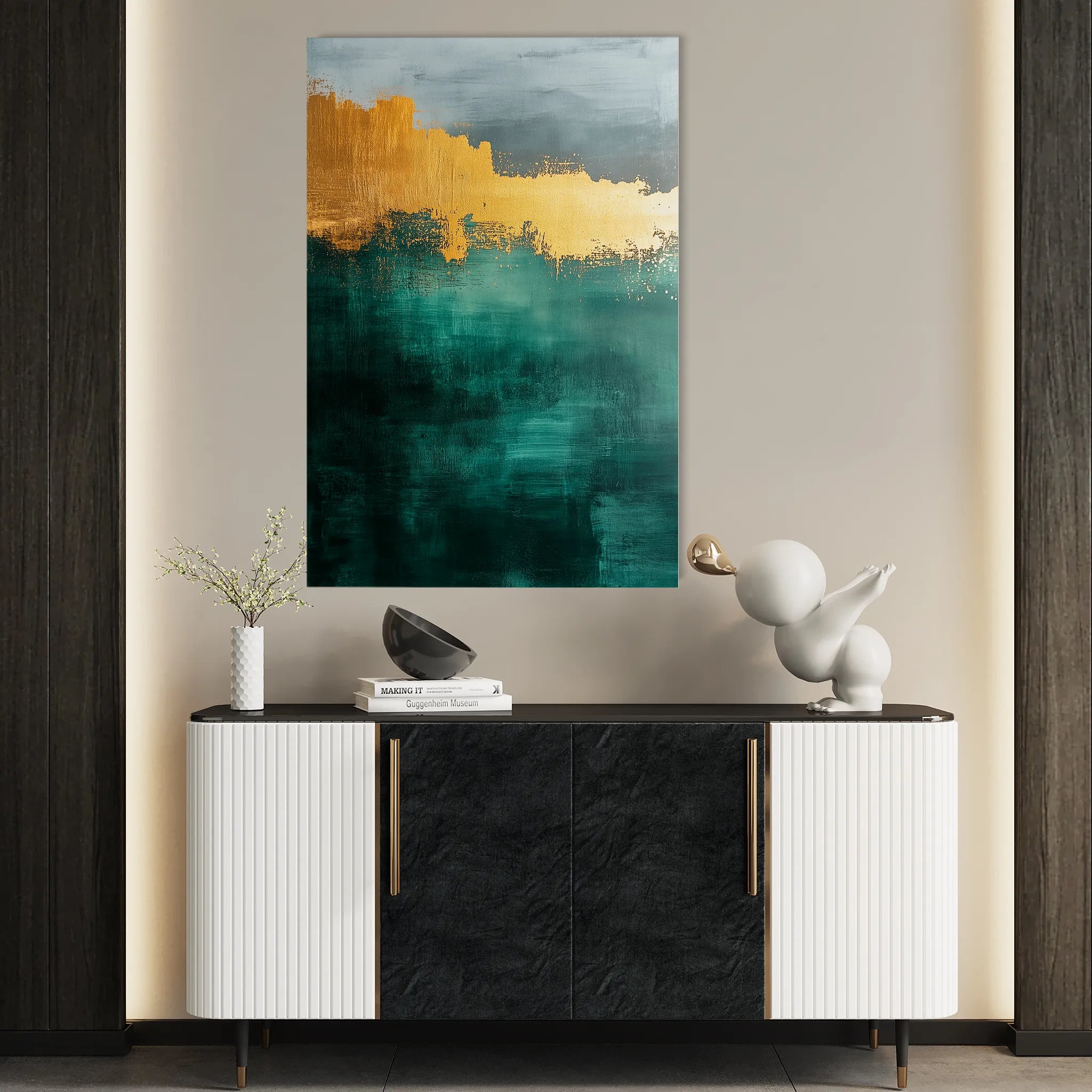Abstract 378 Canvas Art 60 x 40 cm / Black