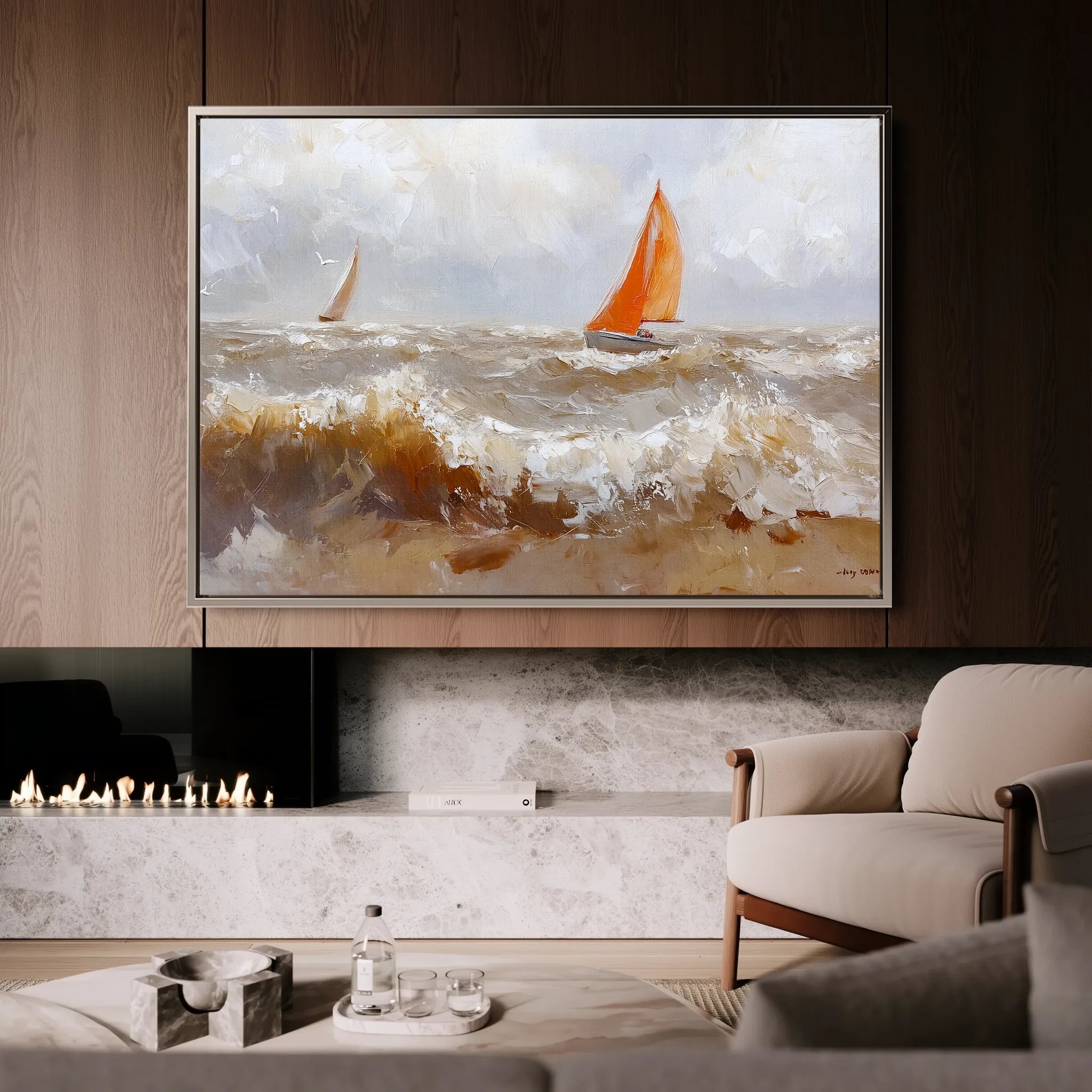 Landscape 378 Canvas Art 60 x 40 cm / Black