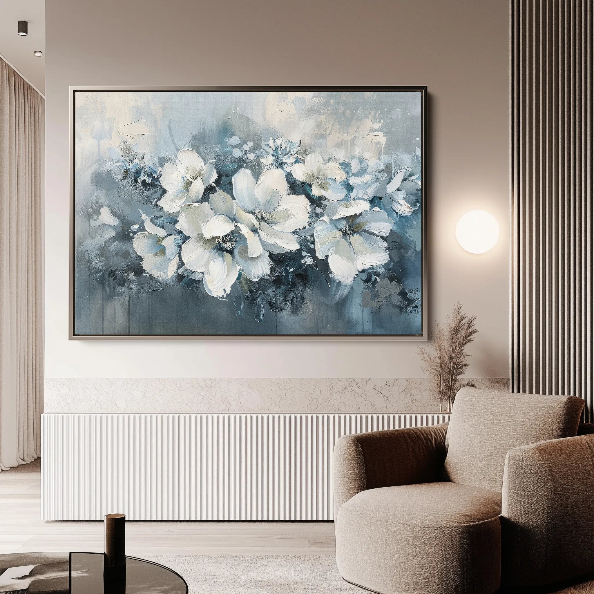Floral 382 Canvas Art 60 x 40 cm / Black
