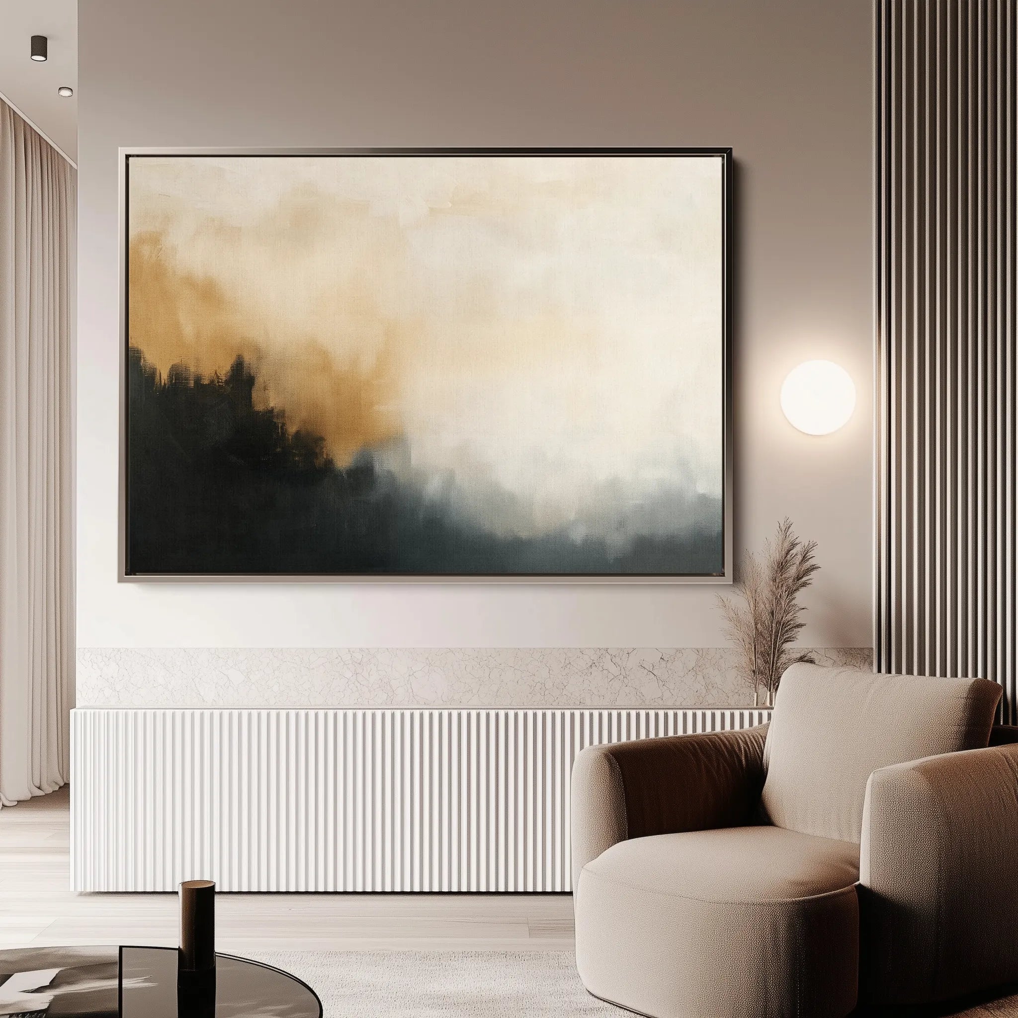 Abstract 383 Canvas Art 60 x 40 cm / Black