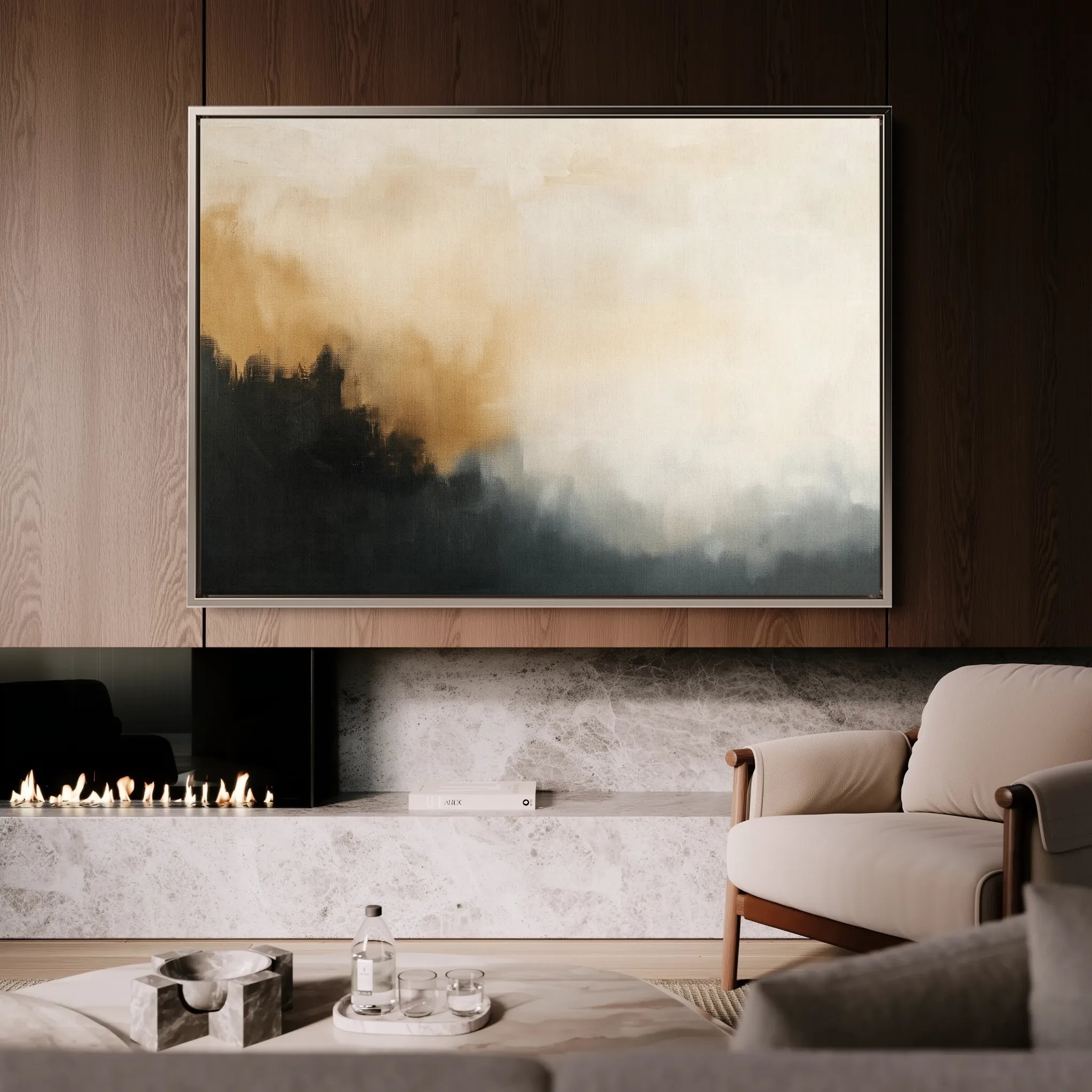 Abstract 383 Canvas Art 60 x 40 cm / Black