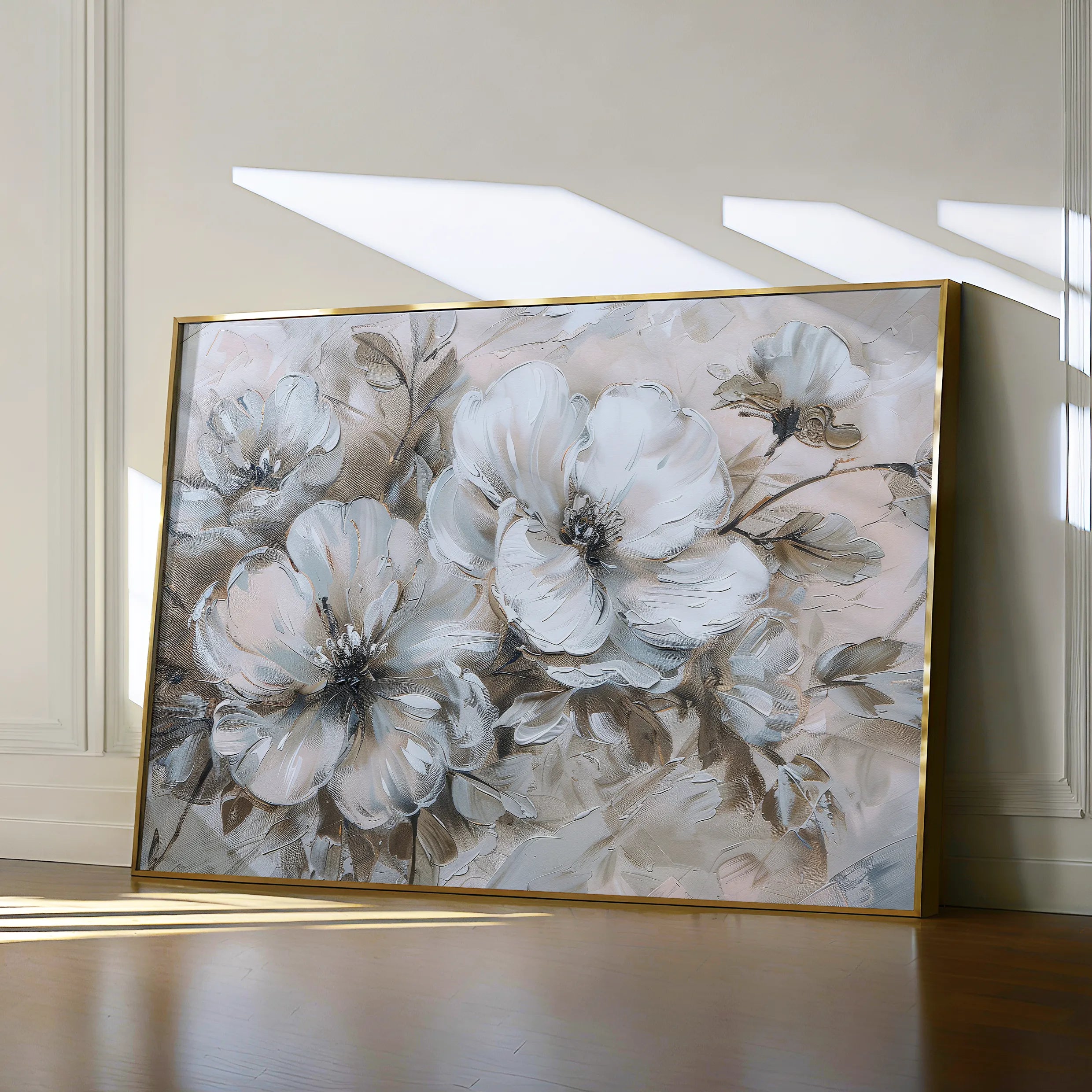 Floral 385 Canvas Art 60 x 40 cm / Black