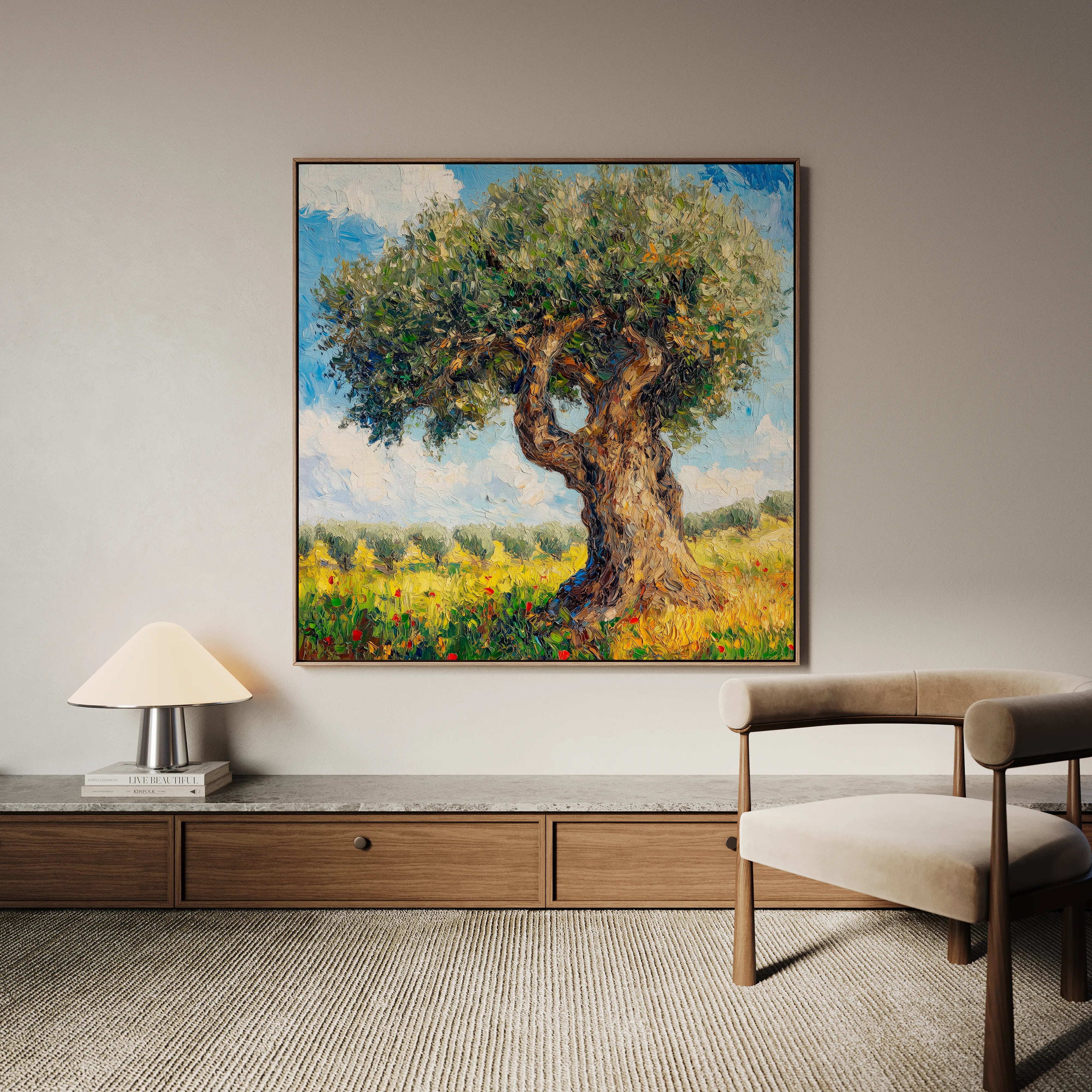 Landscape 385 Canvas Art 60 x 60 cm / Black