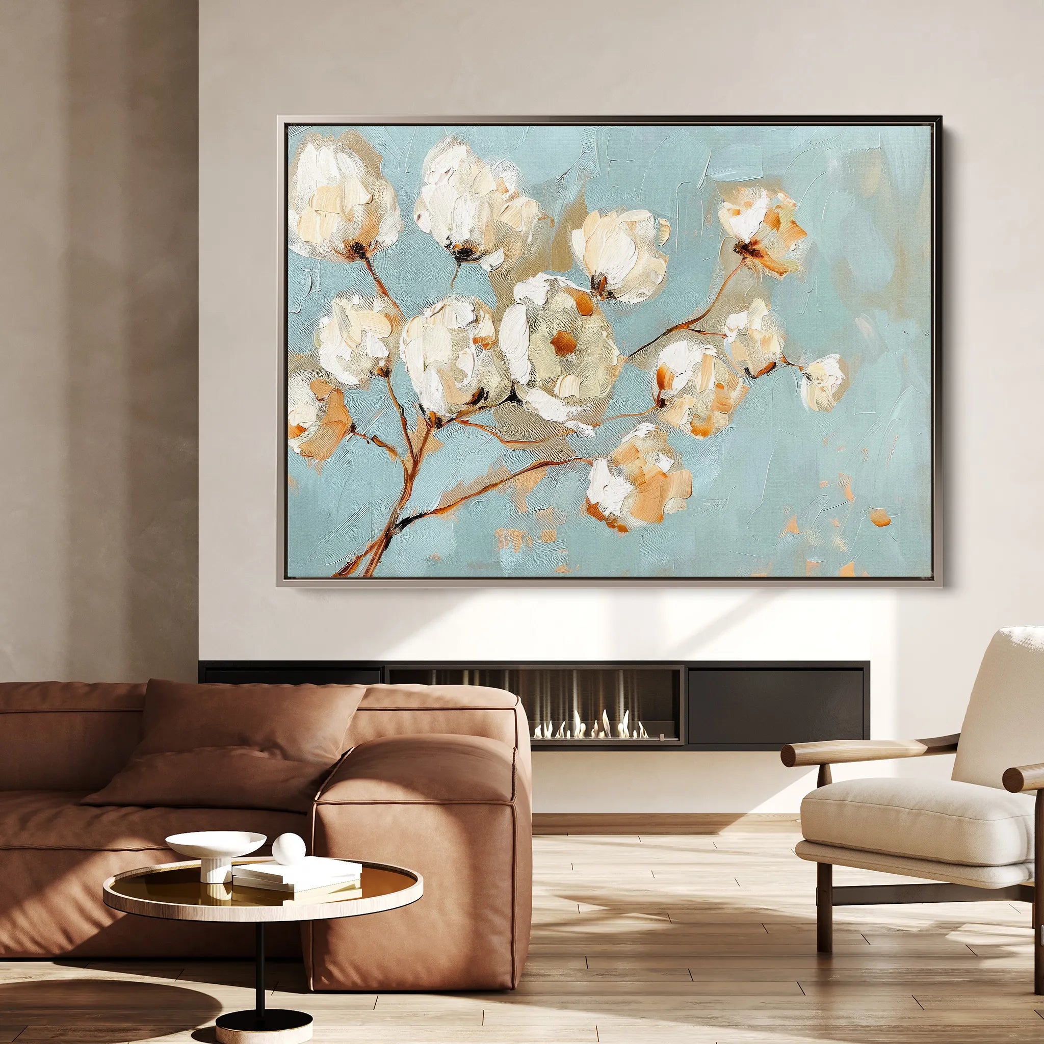 Floral 387 Canvas Art 60 x 40 cm / Black