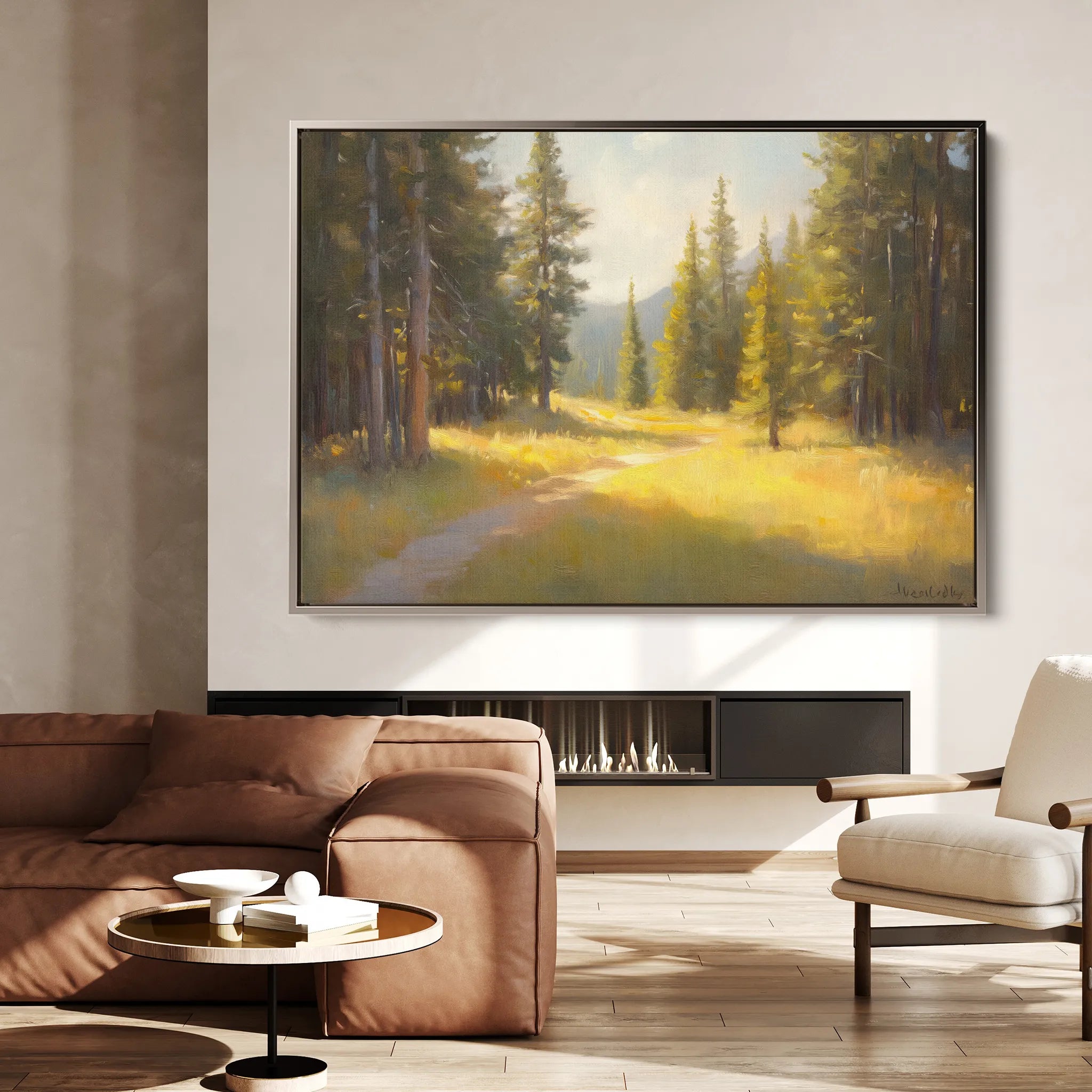Landscape 387 Canvas Art 60 x 40 cm / Black