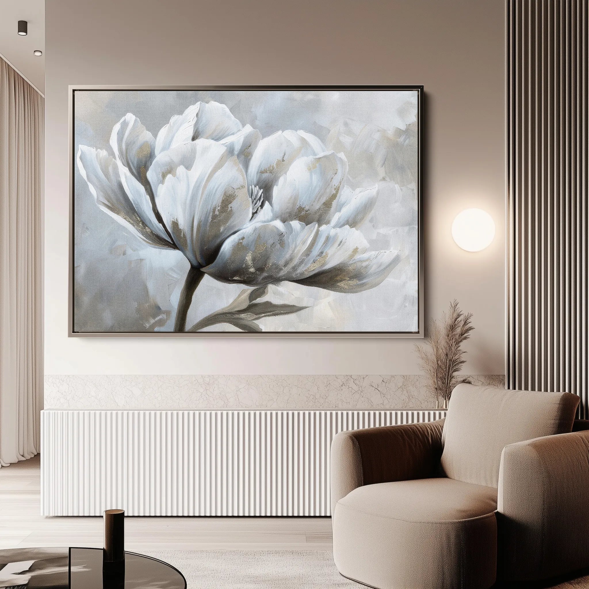 Floral 388 Canvas Art 60 x 40 cm / Black