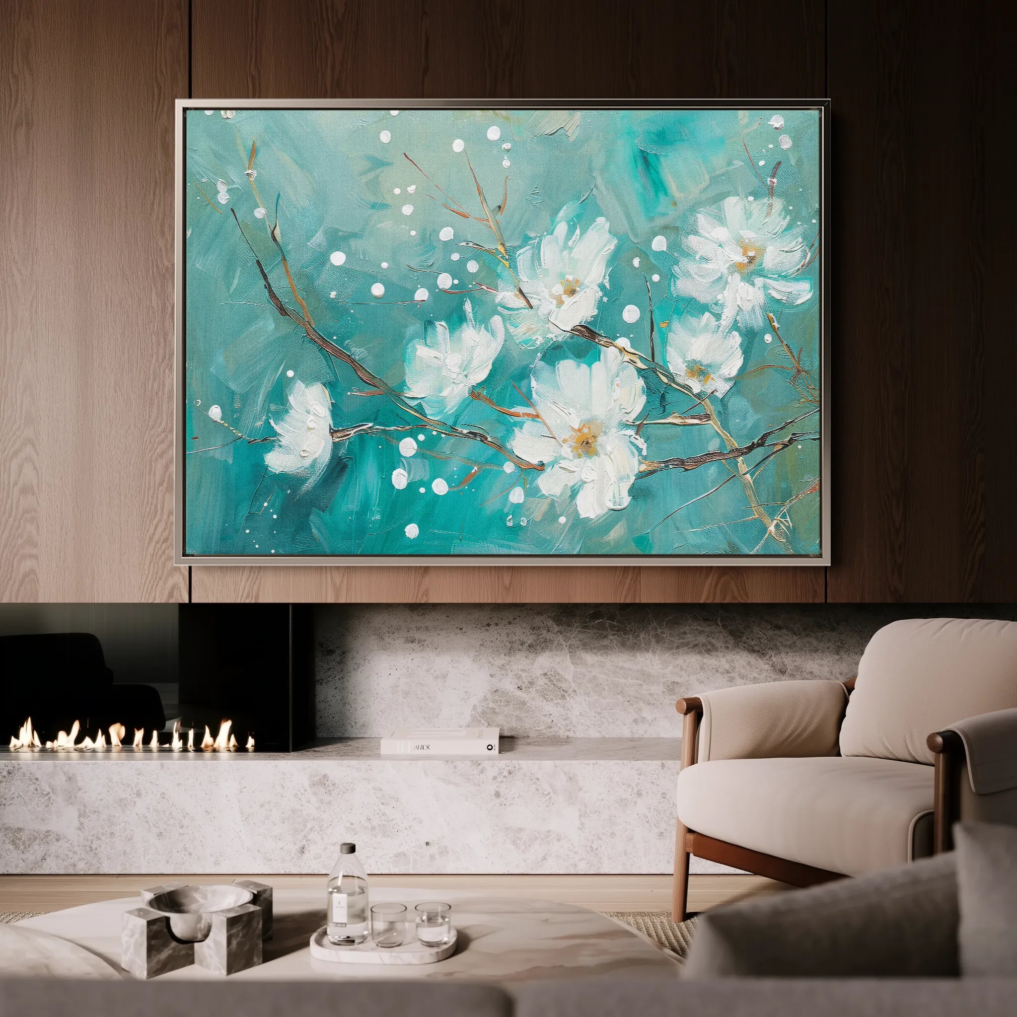 Floral 389 Canvas Art 60 x 40 cm / Black