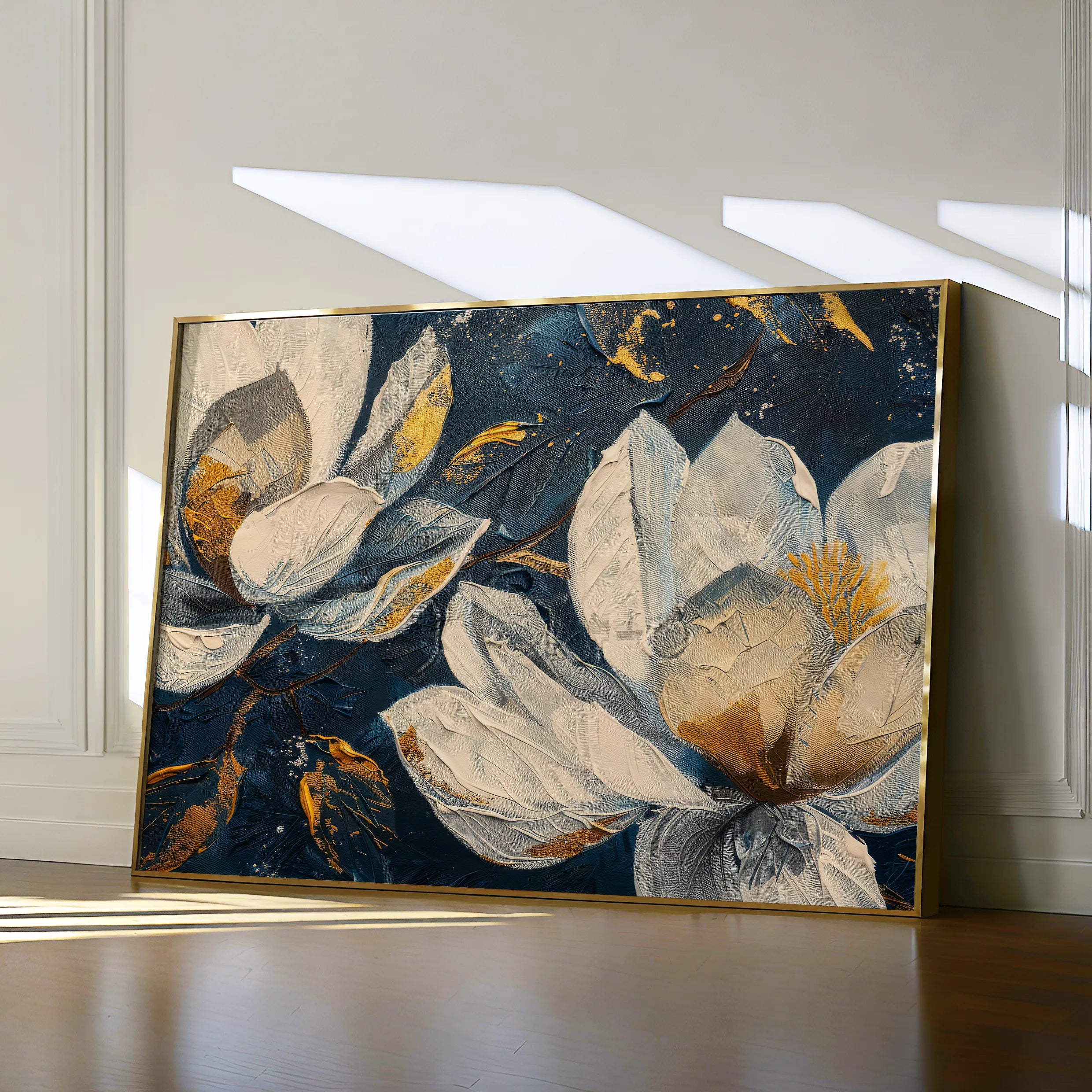 Floral 390 Canvas Art 60 x 40 cm / Black
